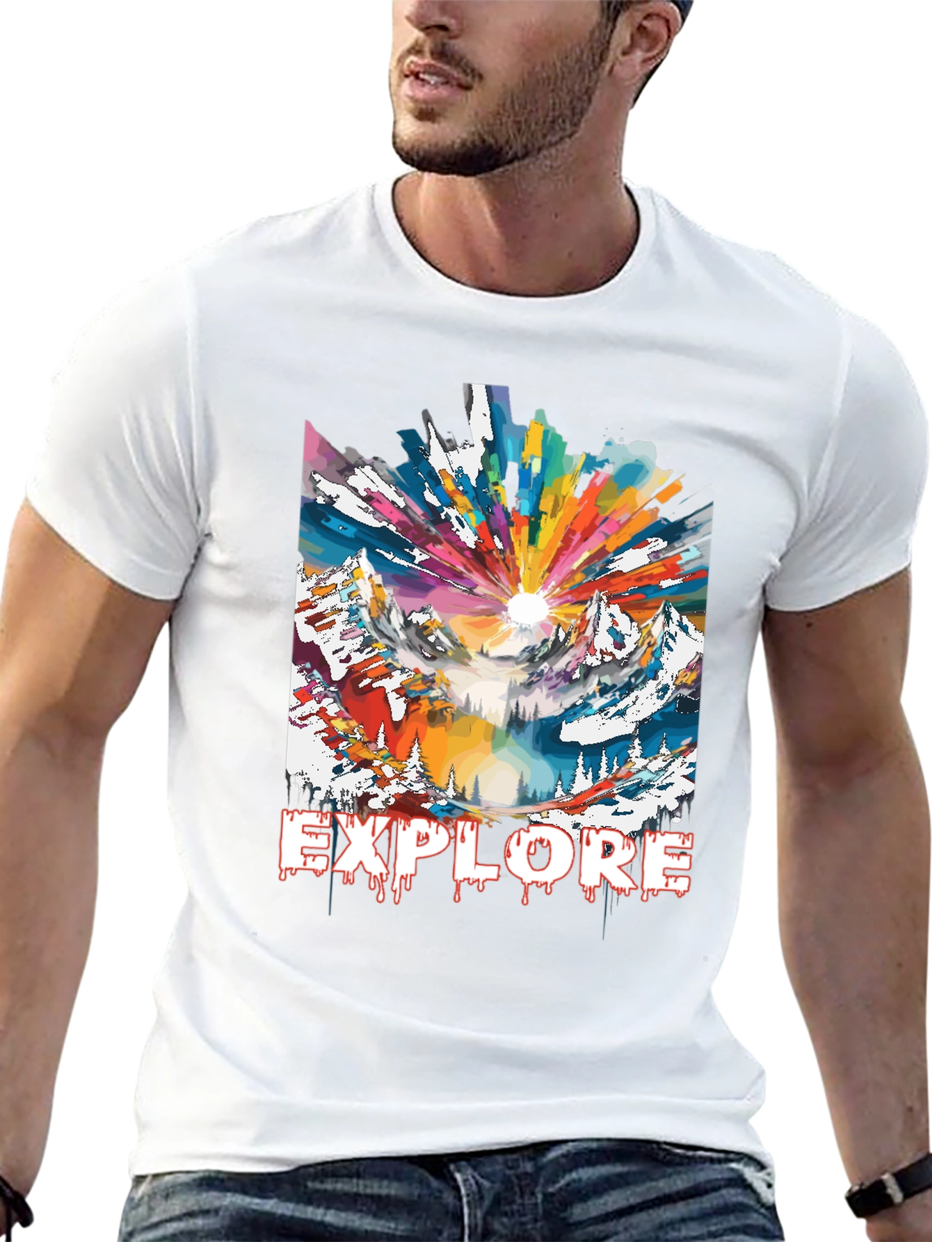 Black Explore Graphic Tee - Adventure Mountain Design view 13