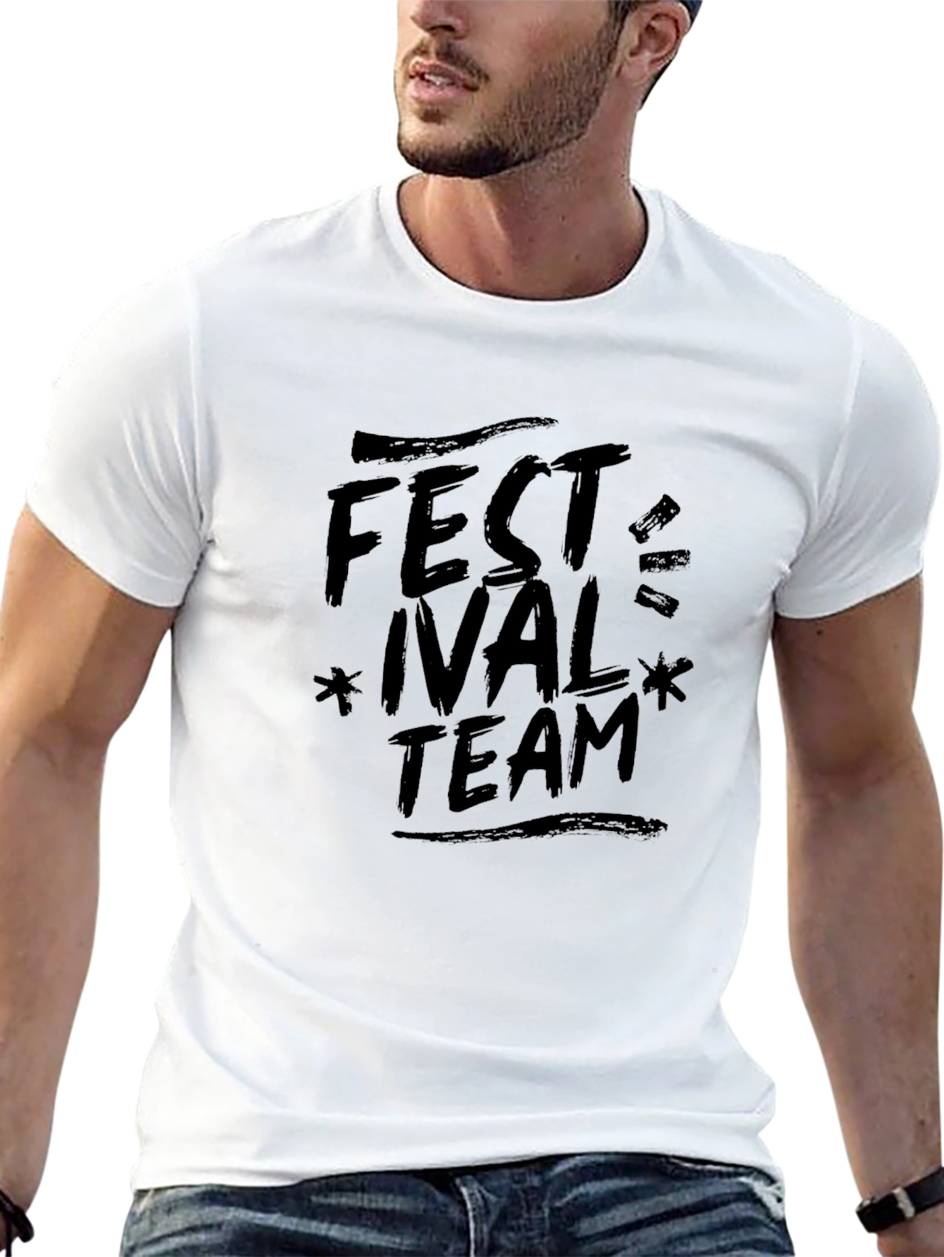 Black Festival Team Graphic Tee - Soft Cotton Blend view 13