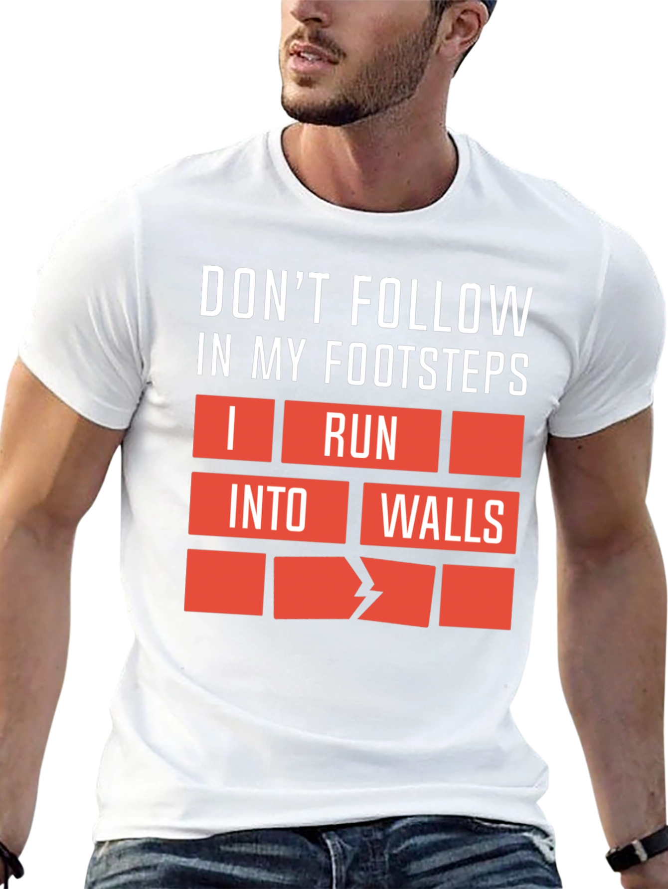Black Funny Graphic Tee - Don't Follow My Footsteps! view 13