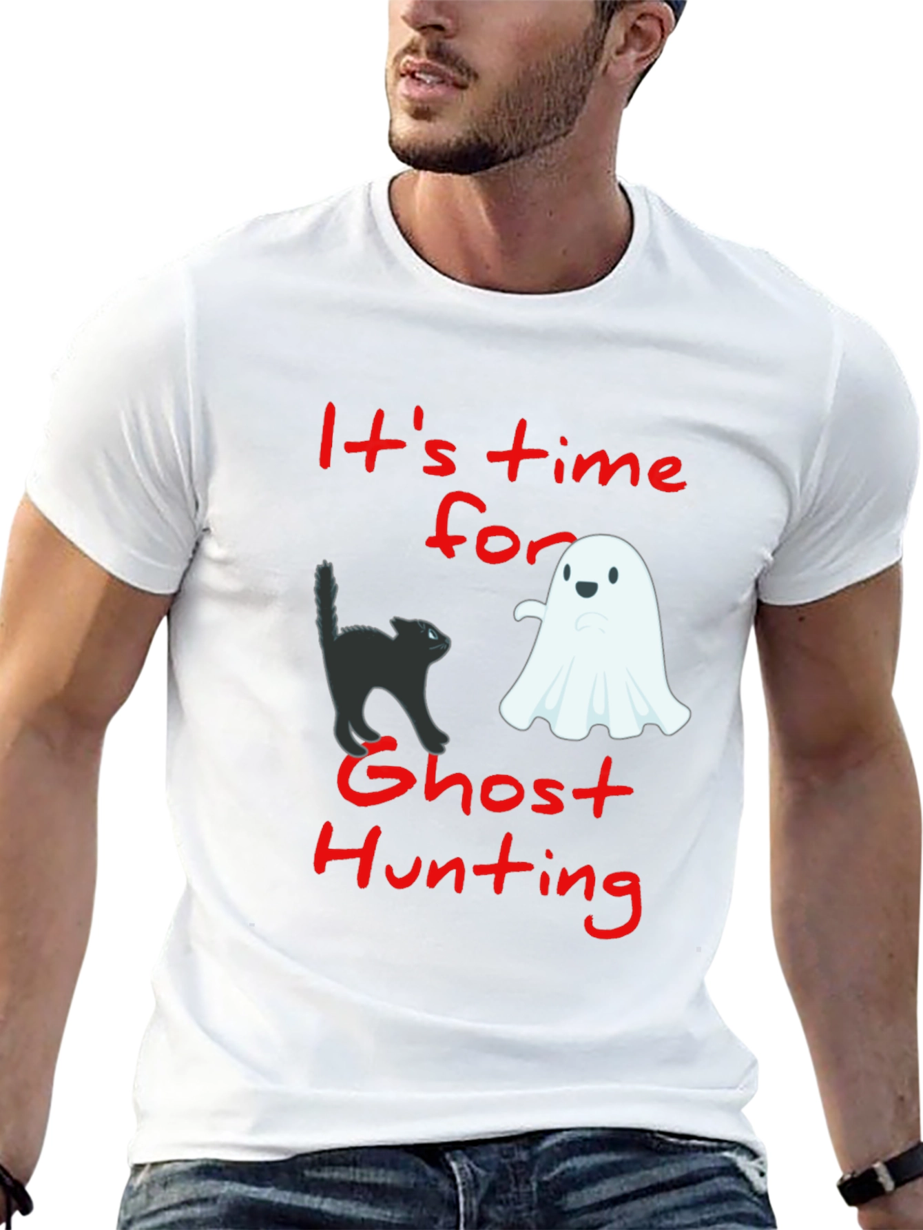 Black Ghost Hunting T-Shirt: Spooky Season Tee view 13