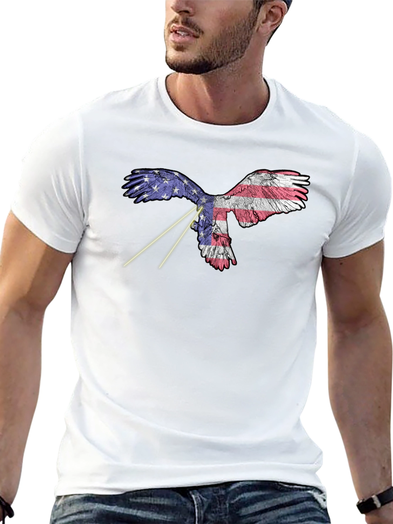 Black American Eagle Graphic Tee - Patriotic Style view 13