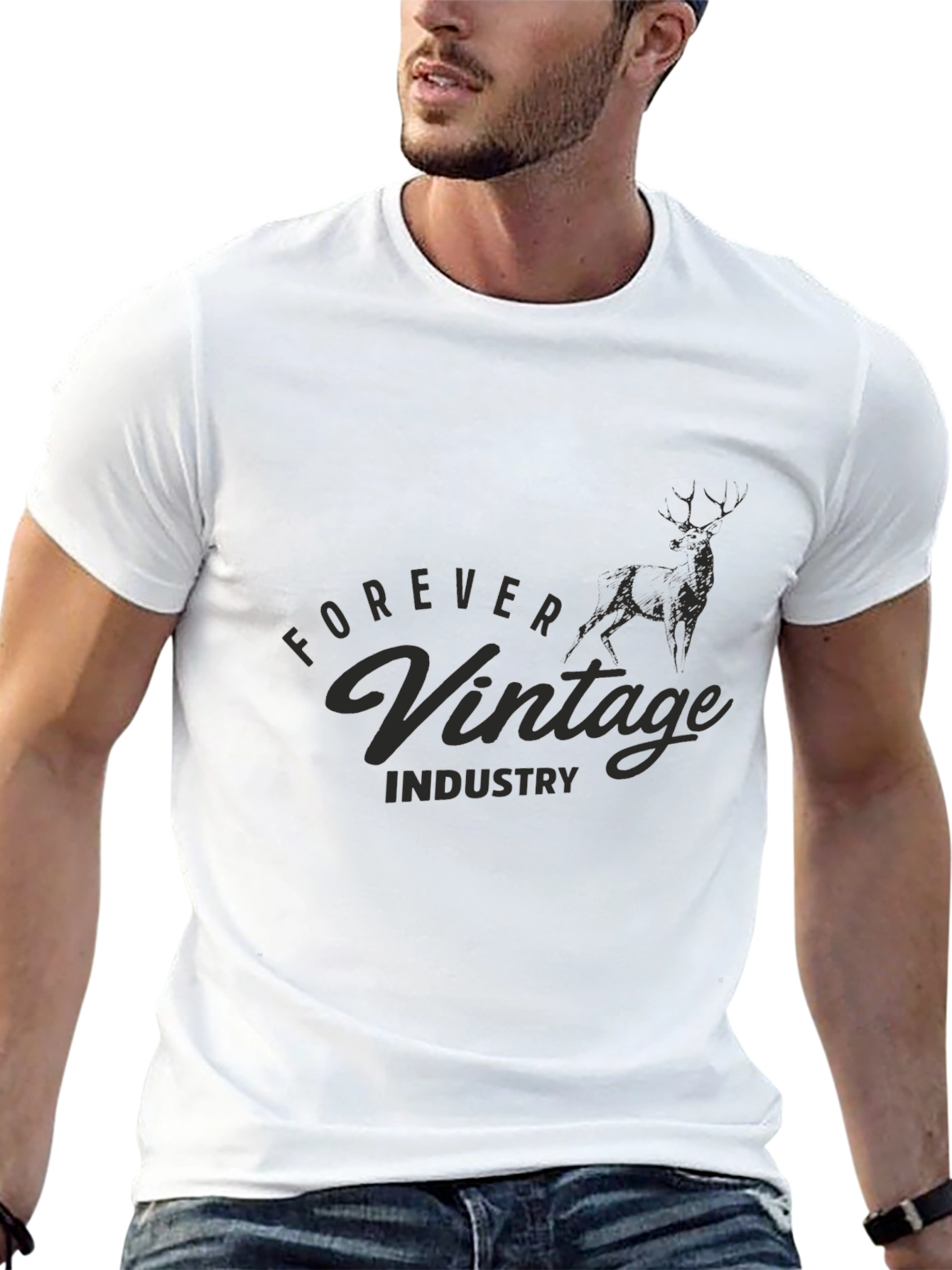 Black Forever Vintage Industry Men's Graphic T-Shirt view 13