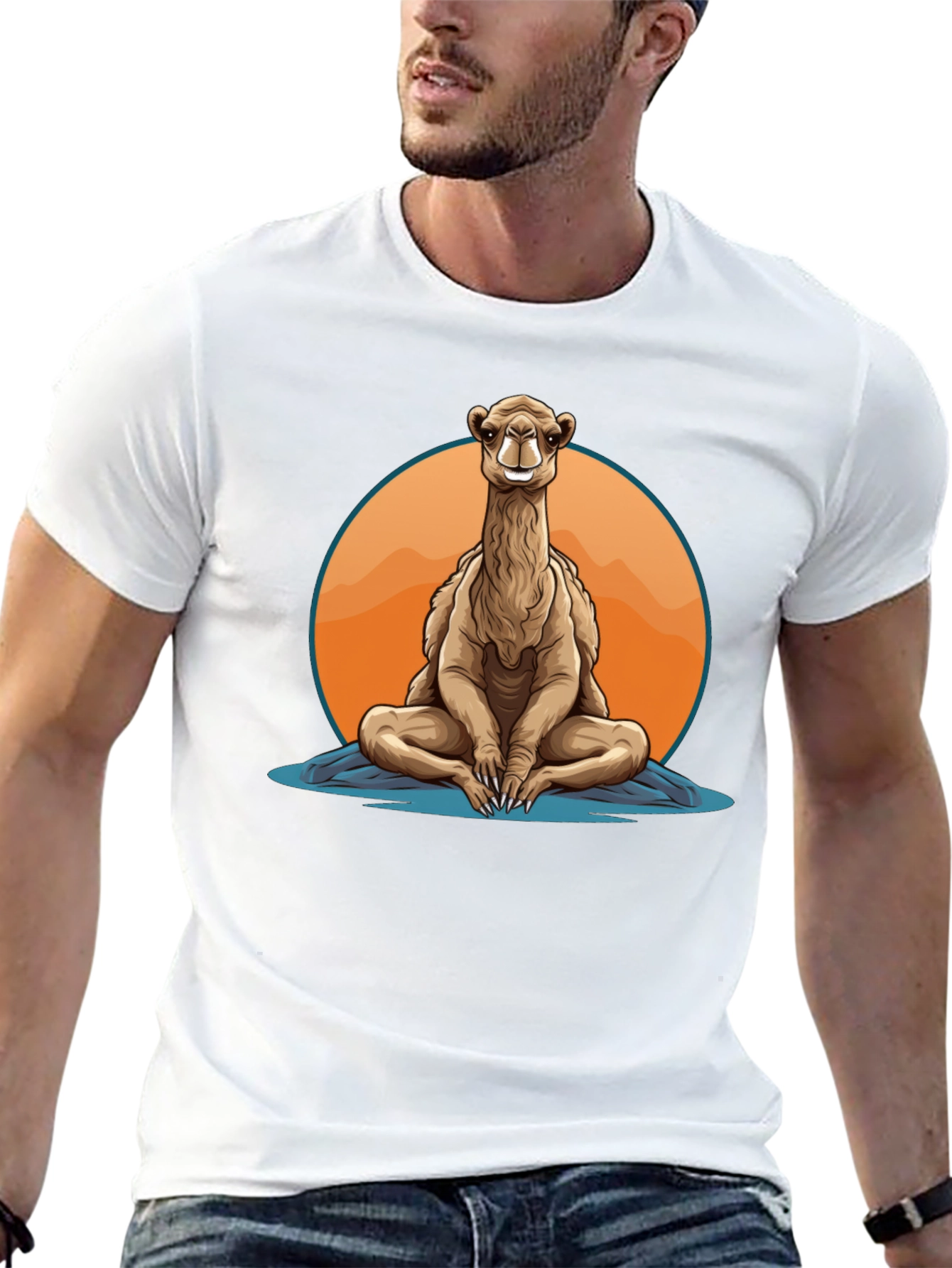 Black Meditating Camel T-Shirt - Zen Animal Graphic Tee view 13