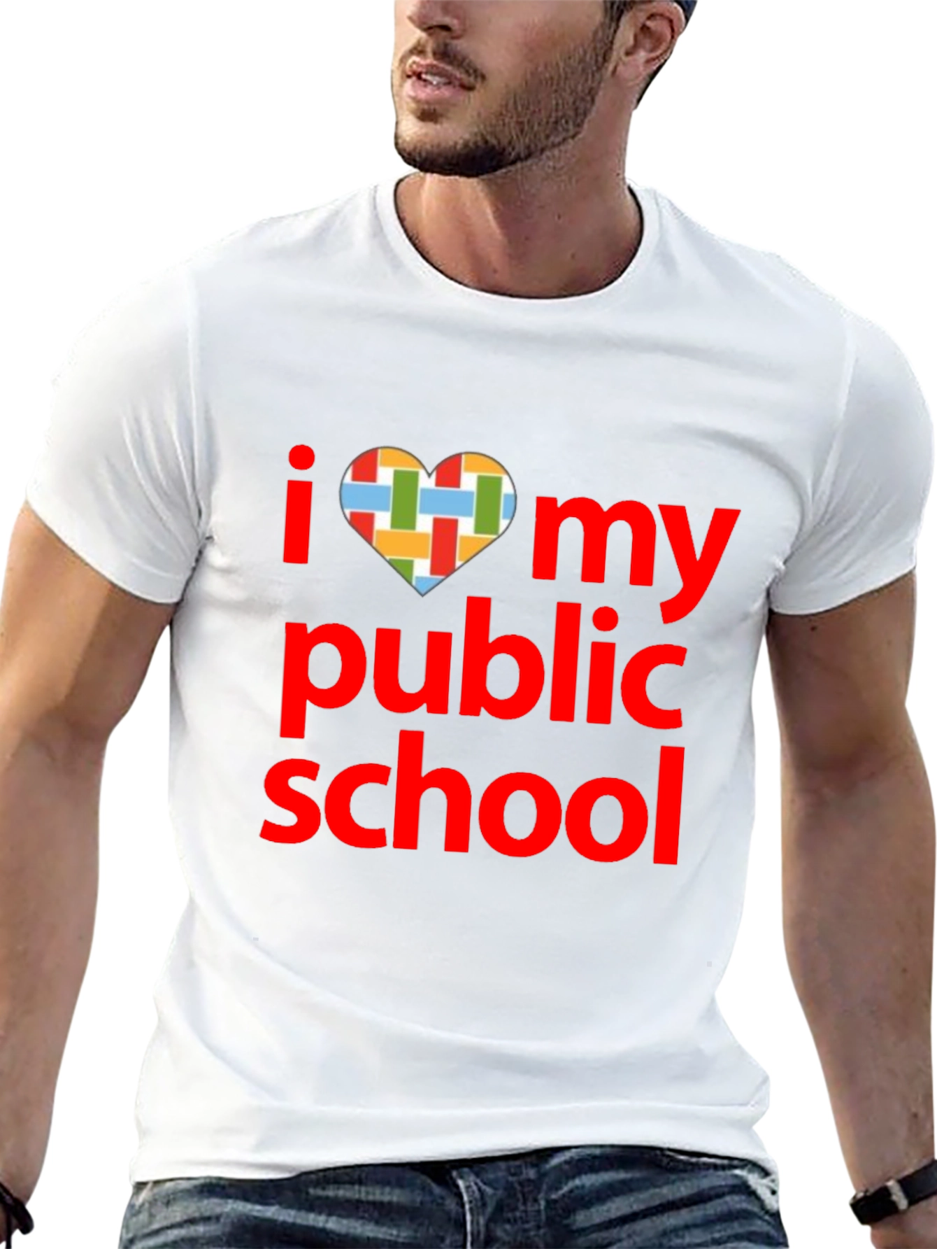 Black I Love My Public School T-Shirt view 13