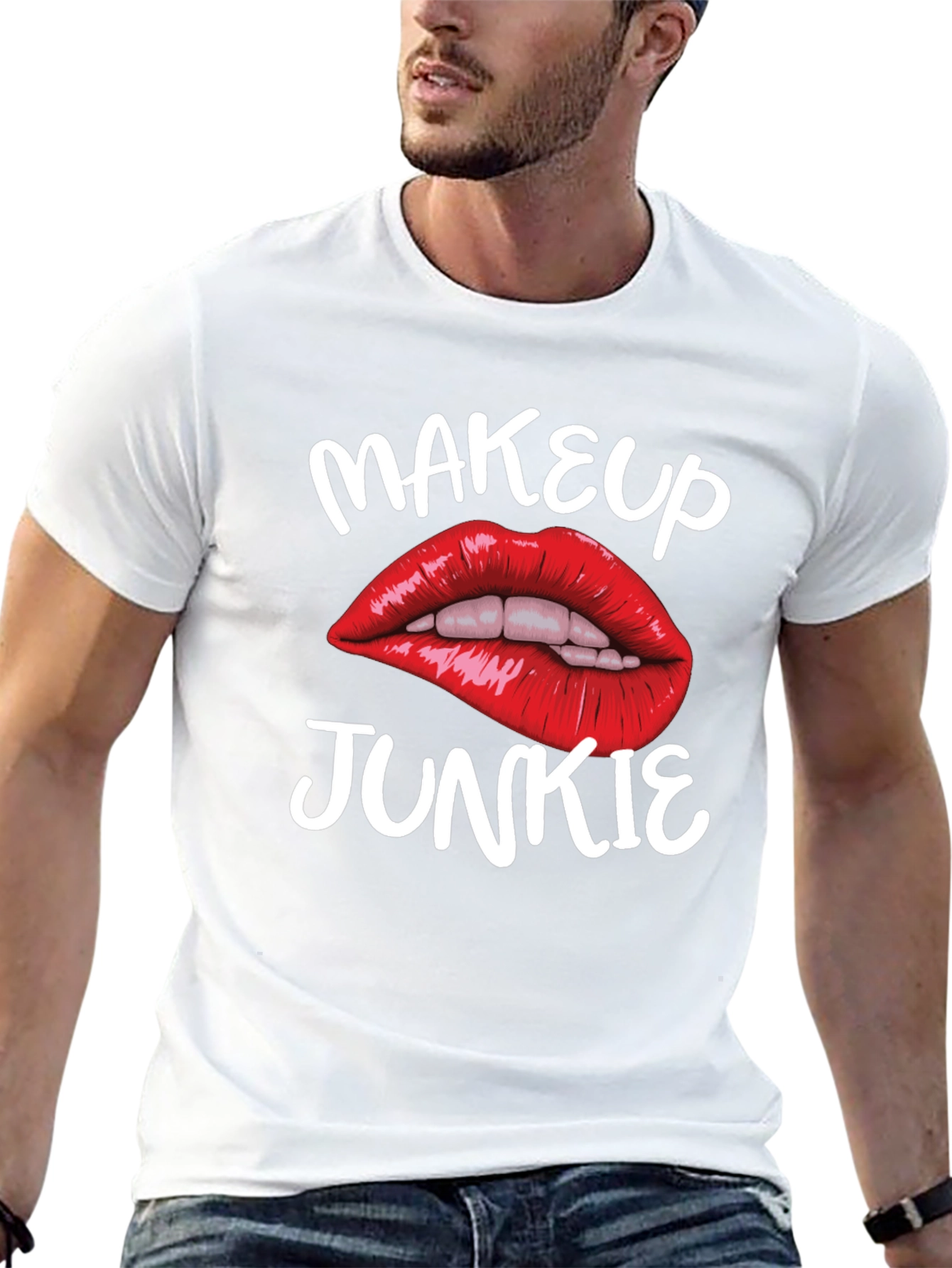 Black Makeup Junkie Graphic Tee - Bold Lips Black T-Shirt view 13