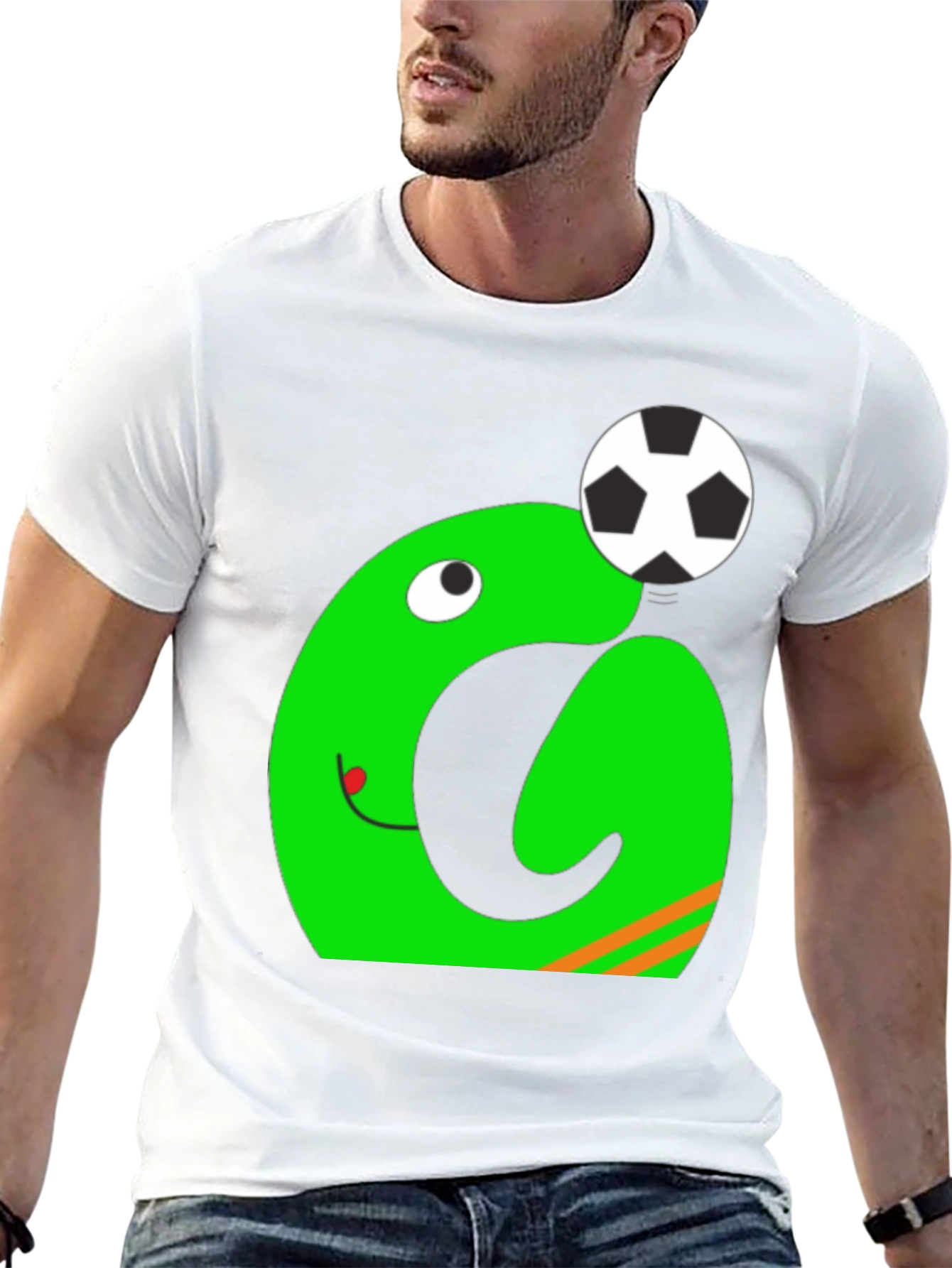 Black Funky Green Monster Soccer T-Shirt view 13