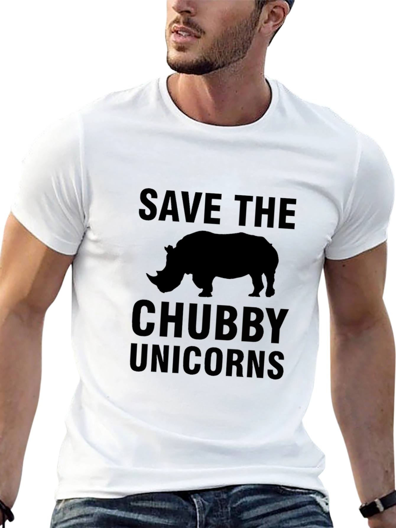 Black Save The Chubby Unicorns Black T-Shirt view 13