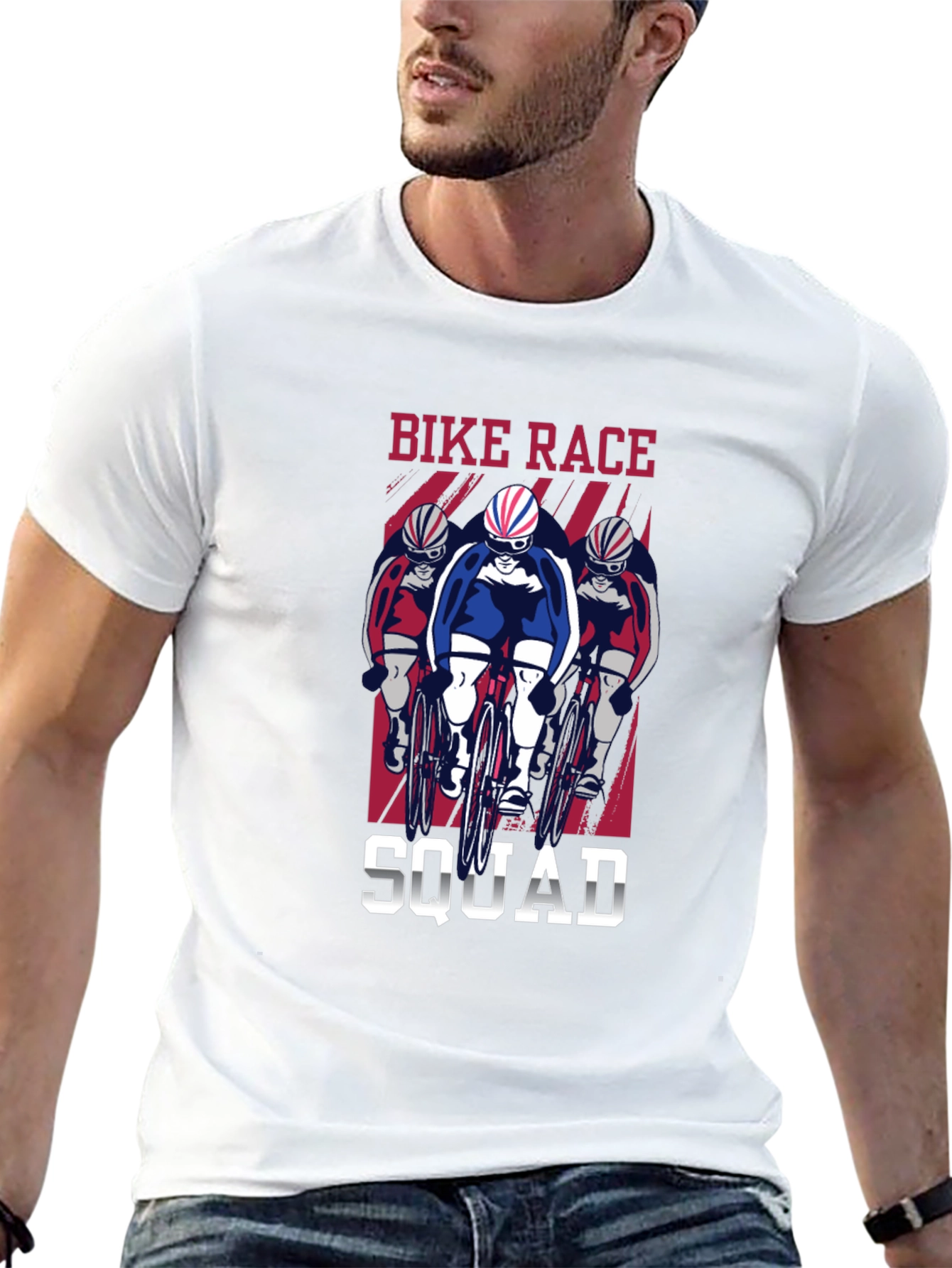 Black Bike Race Squad T-Shirt - Cycling Enthusiast Tee view 13