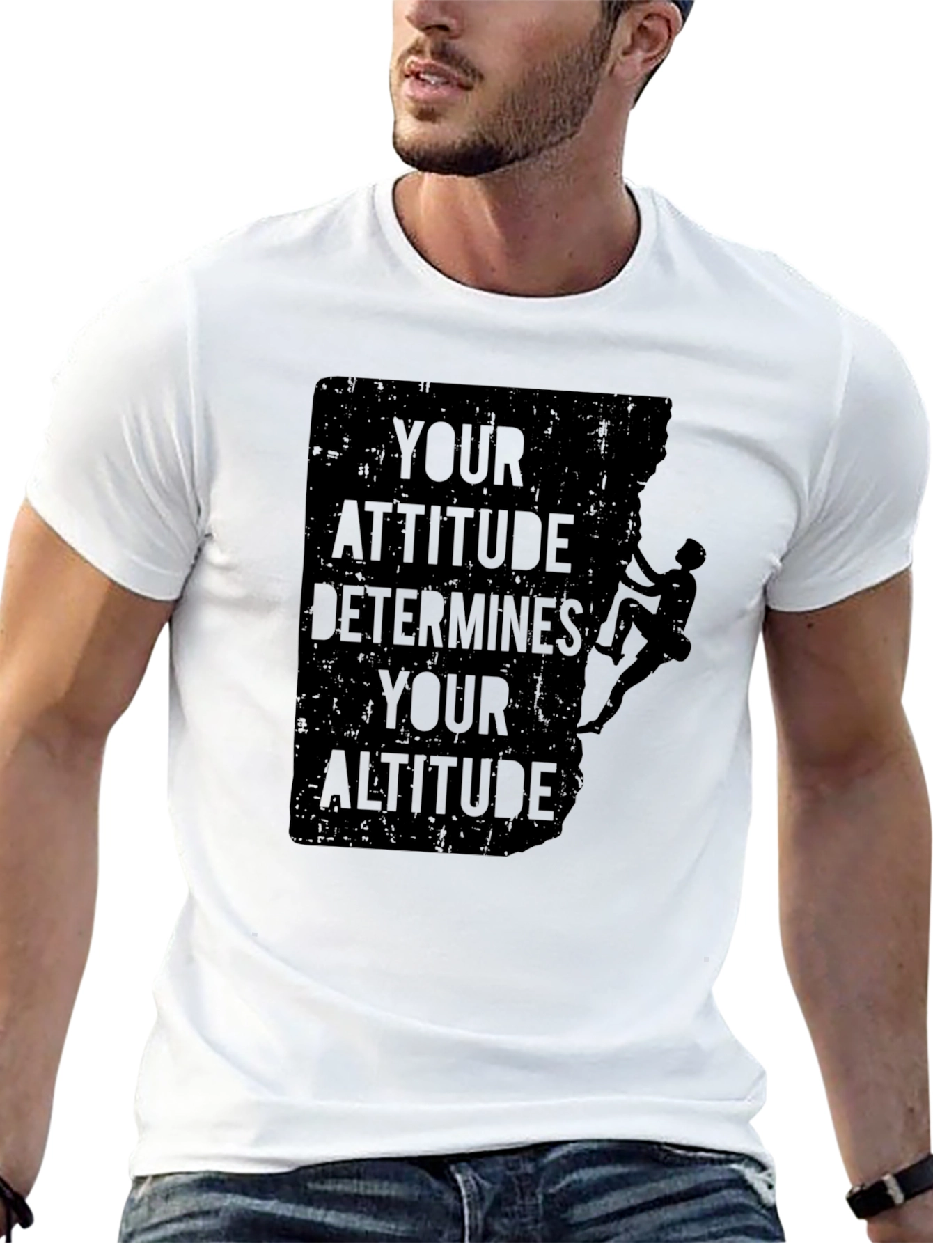 Black Attitude Determines Altitude Graphic Tee - Black view 13
