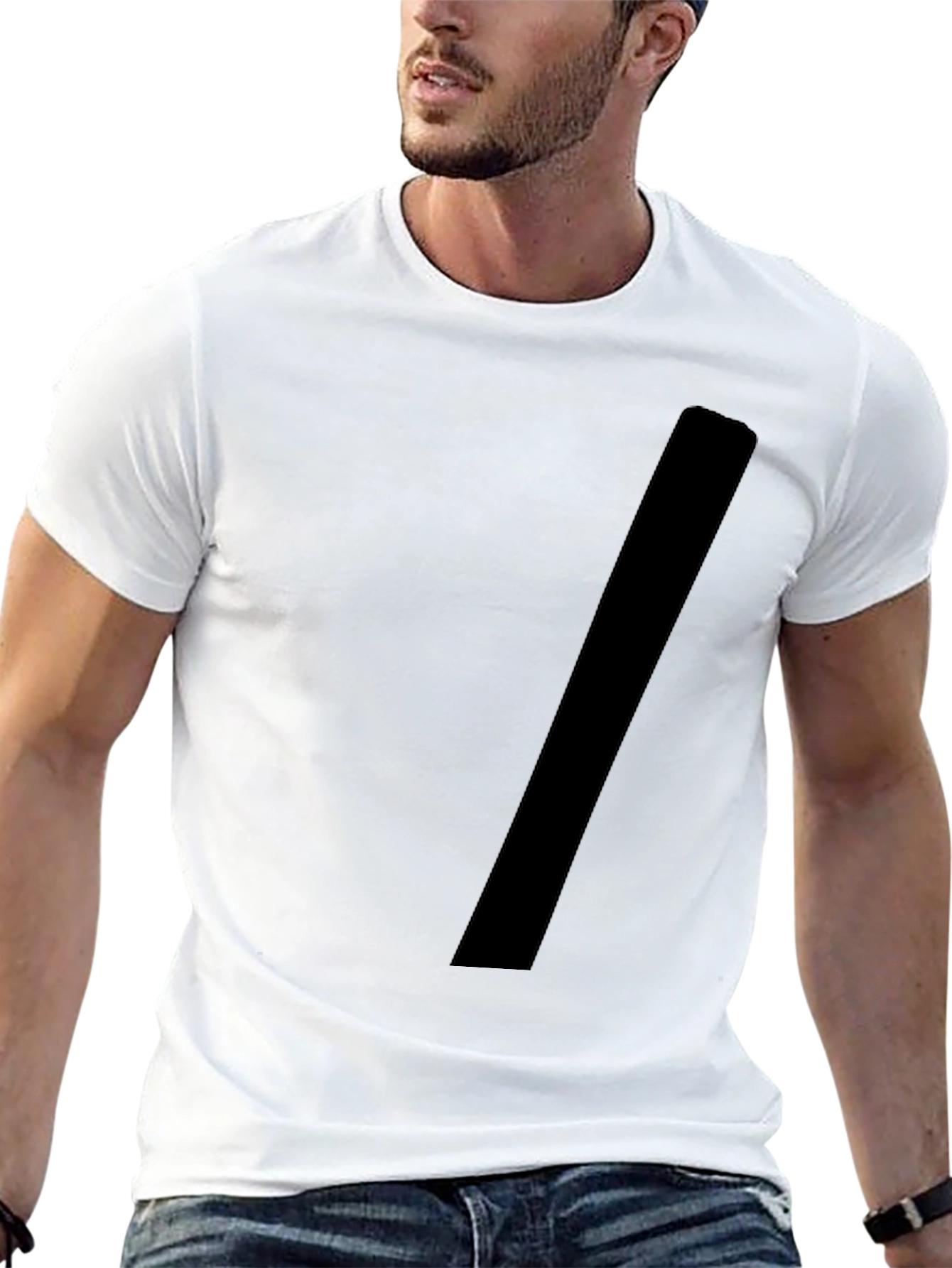 Black Bold Minimalist Black T-Shirt view 13