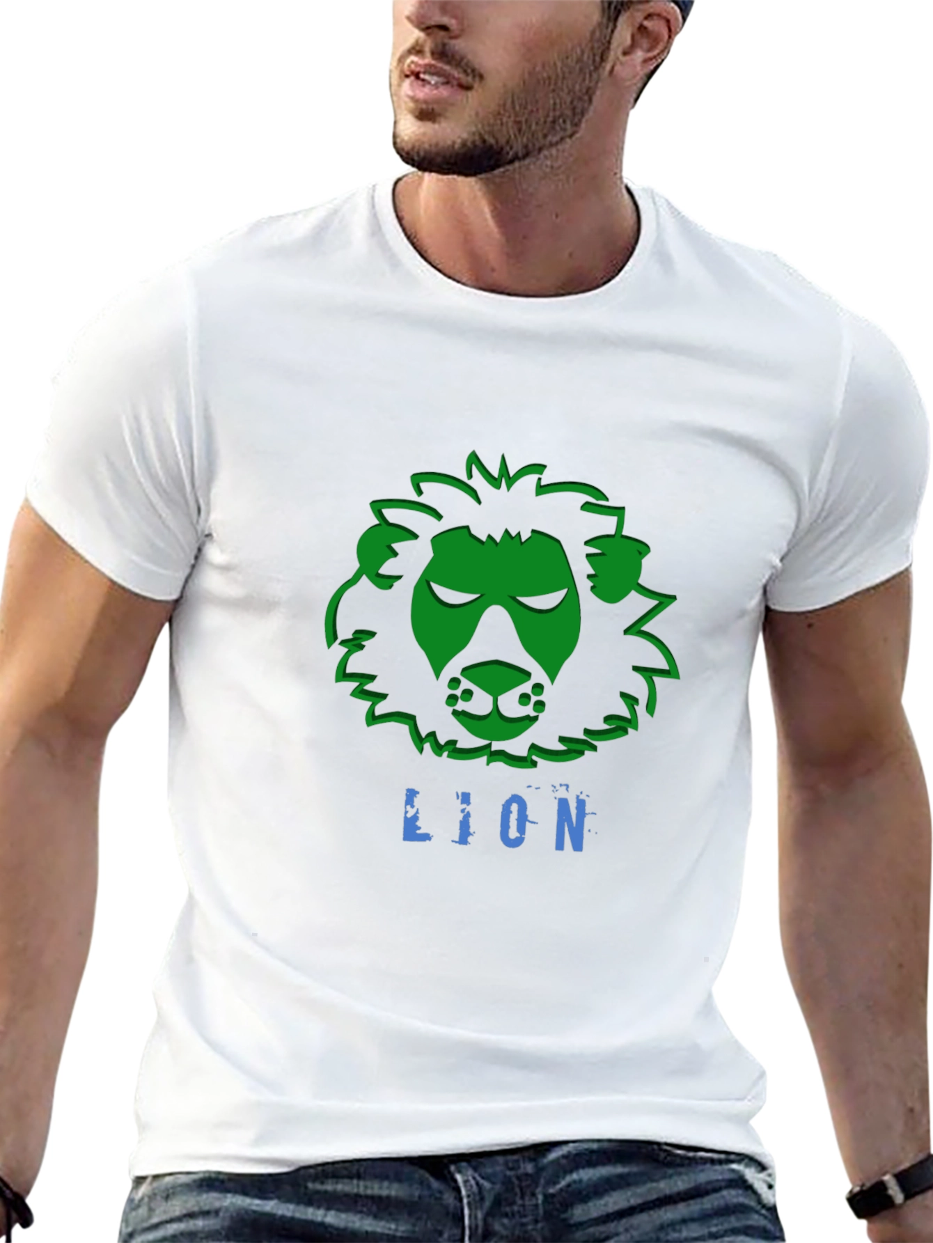 Black Lion Graphic T-Shirt - Black Crew Neck Tee view 13