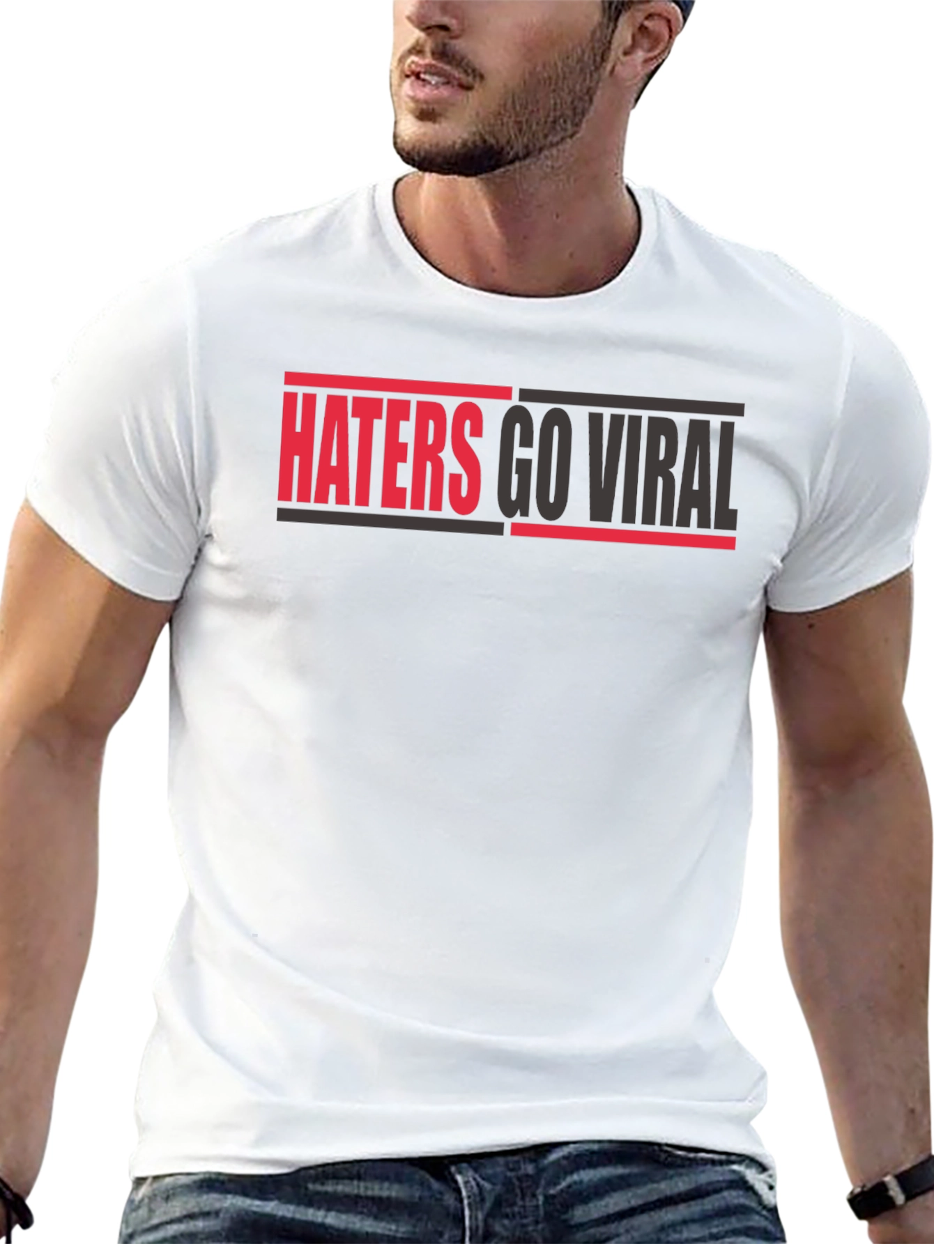 Black Haters Go Viral Graphic Tee - Bold Statement Shirt view 13