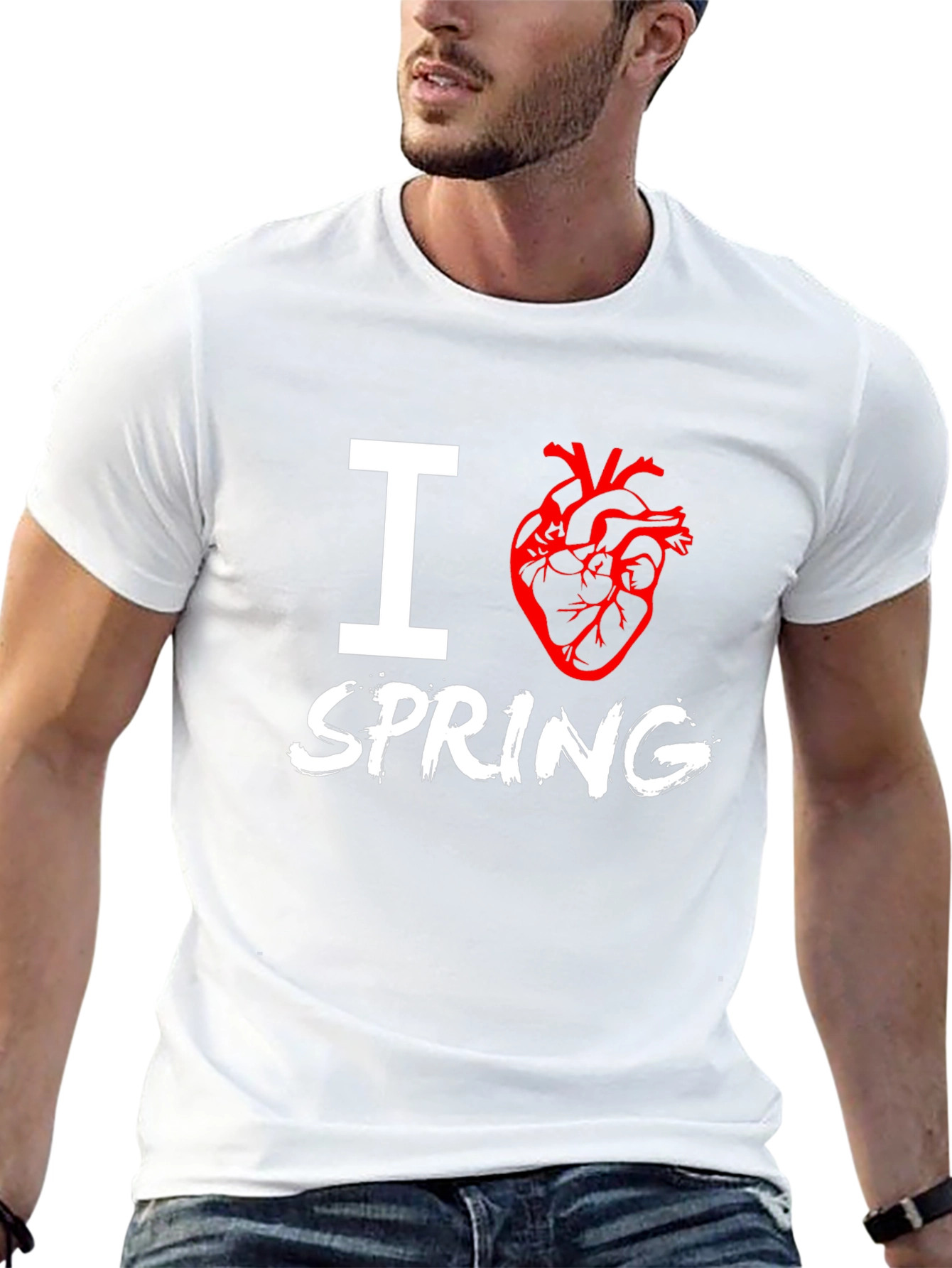 Black I Heart Spring T-Shirt - Black Crew Neck Tee view 13