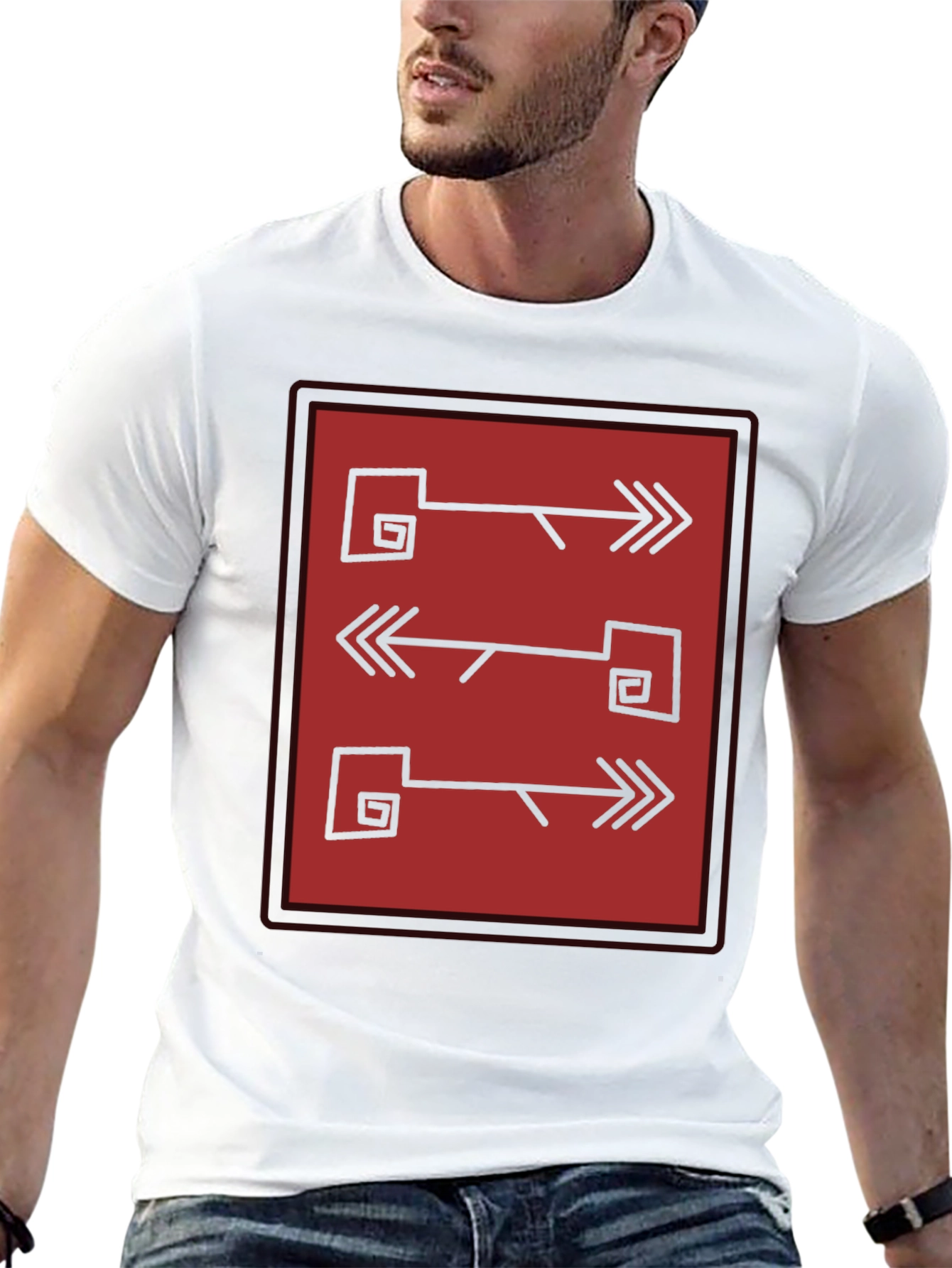 Black Abstract Arrows Graphic Tee - Men's Black Shirt view 13