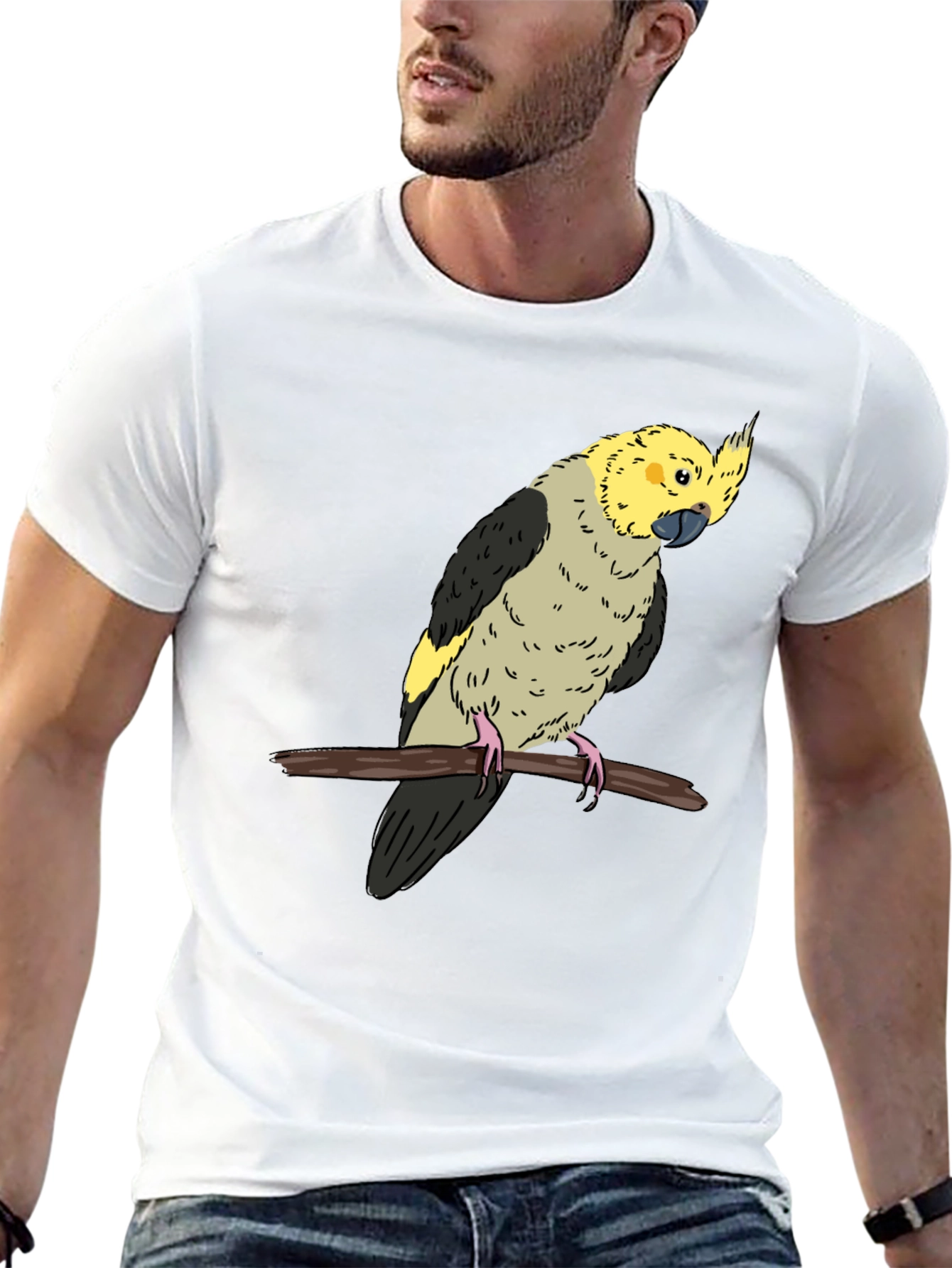 Black Cockatiel Graphic Tee - Bird Lover T-Shirt view 13