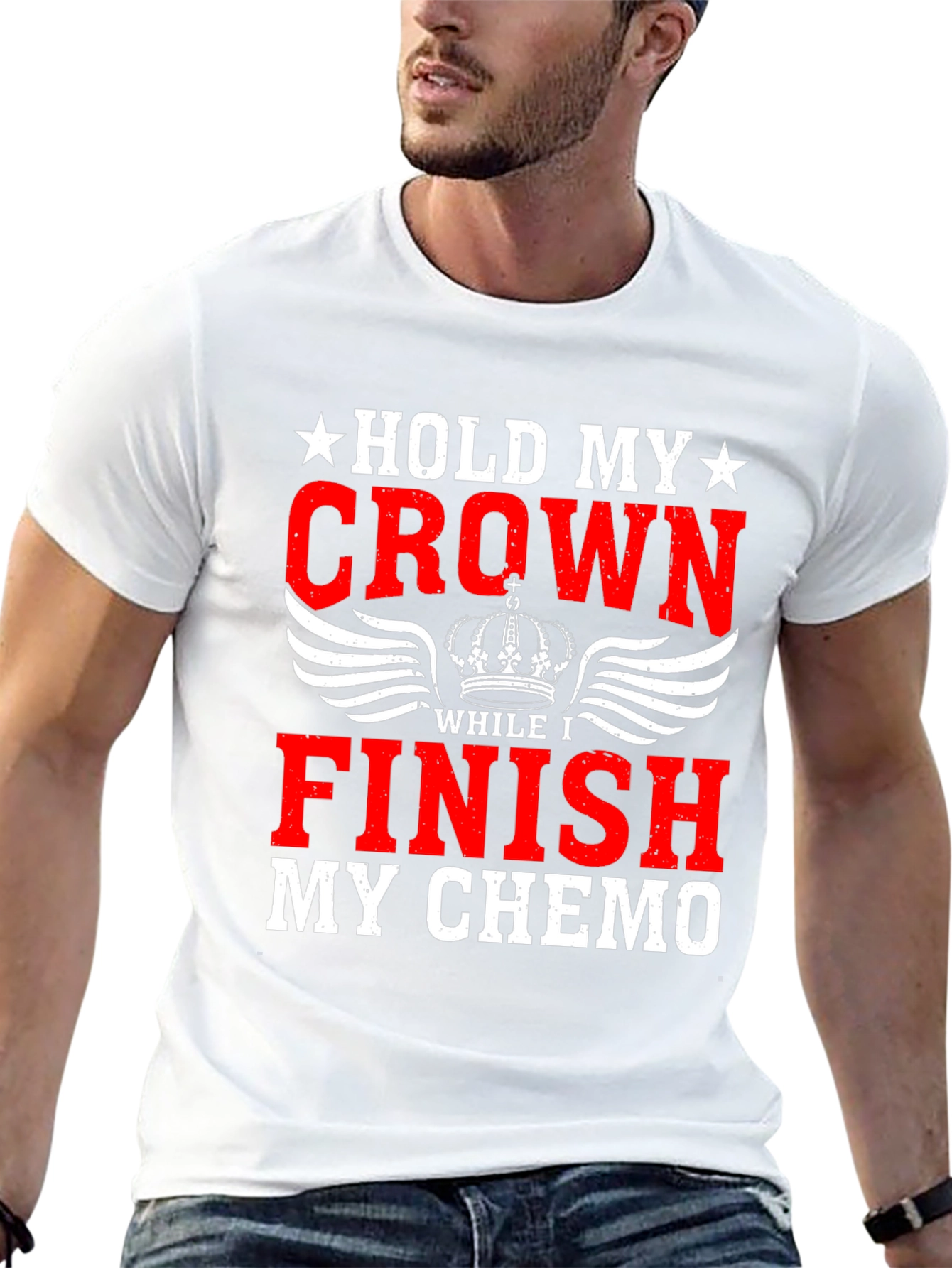Black Hold My Crown Finish Chemo Graphic T-Shirt view 13