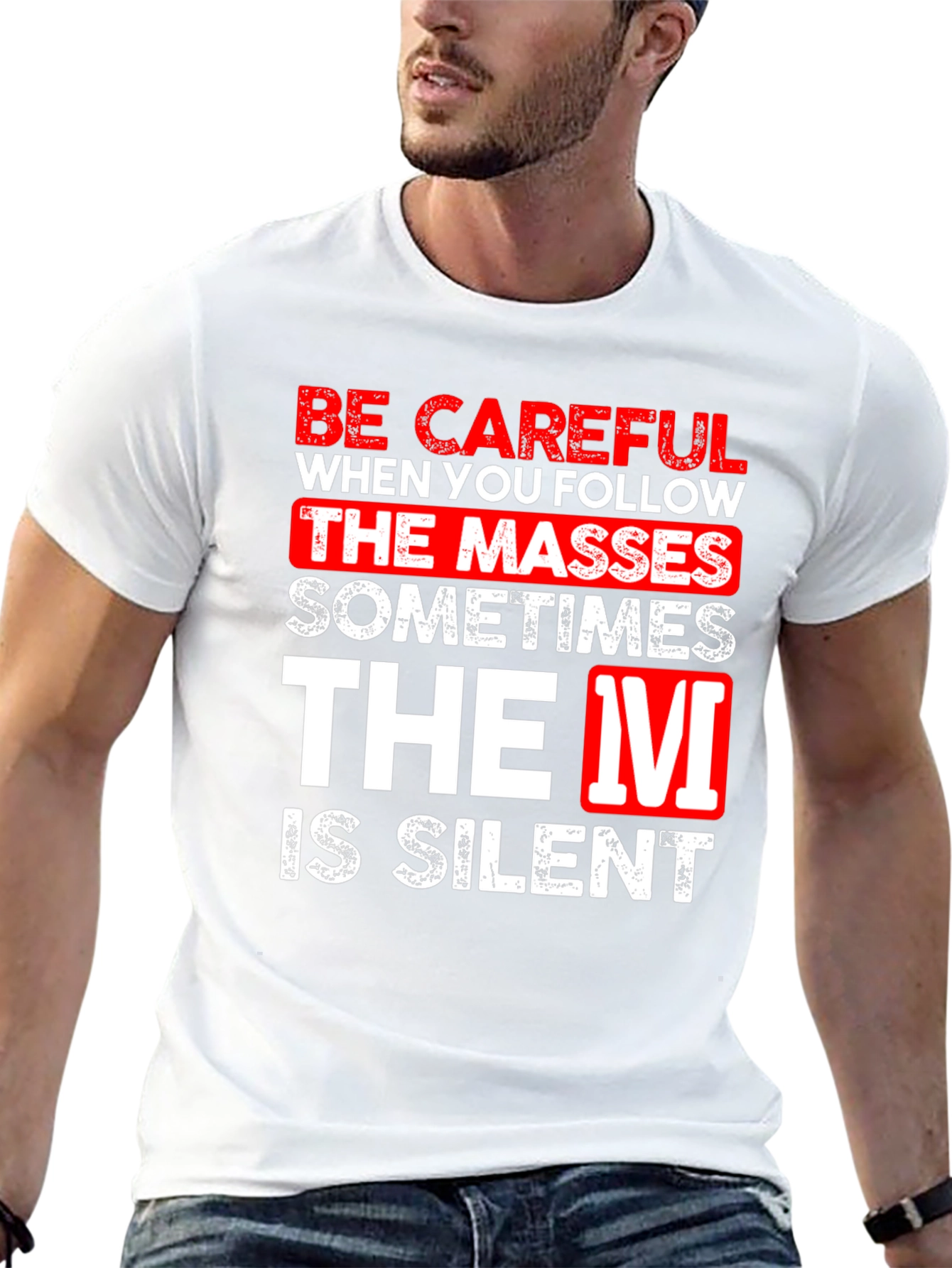 Black Be Careful Silent T-Shirt Funny Graphic Tee view 13