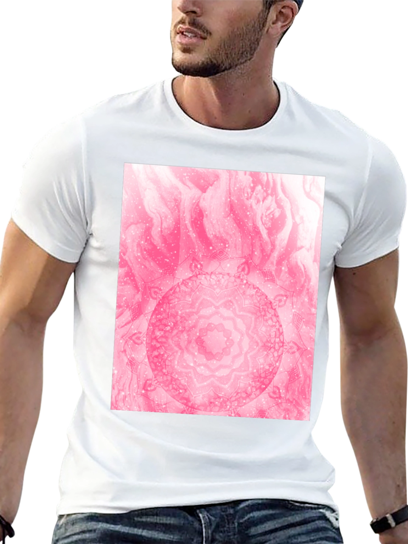 Black Pink Mandala Graphic T-Shirt view 13