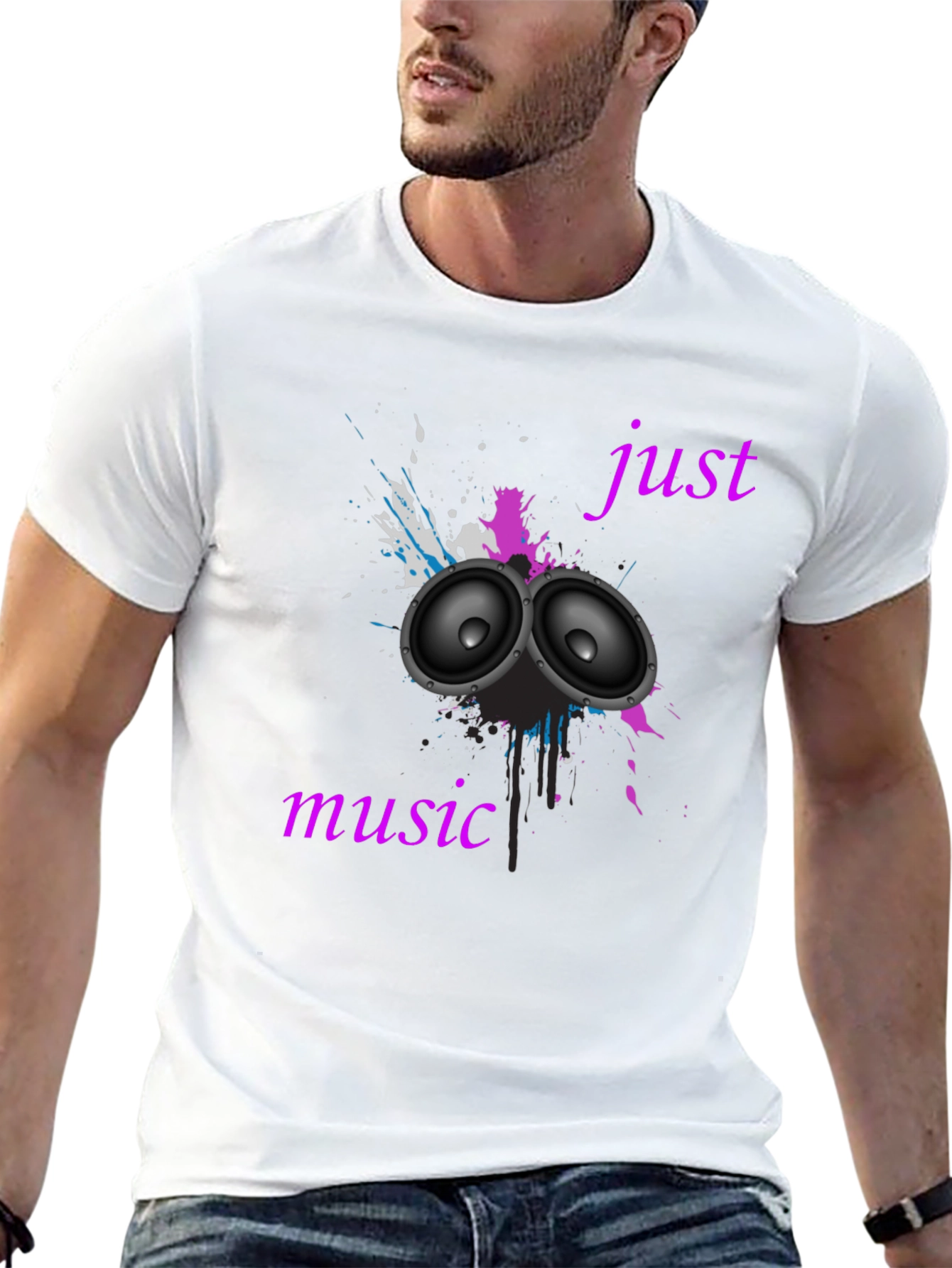 Black Just Music Black T-Shirt view 13
