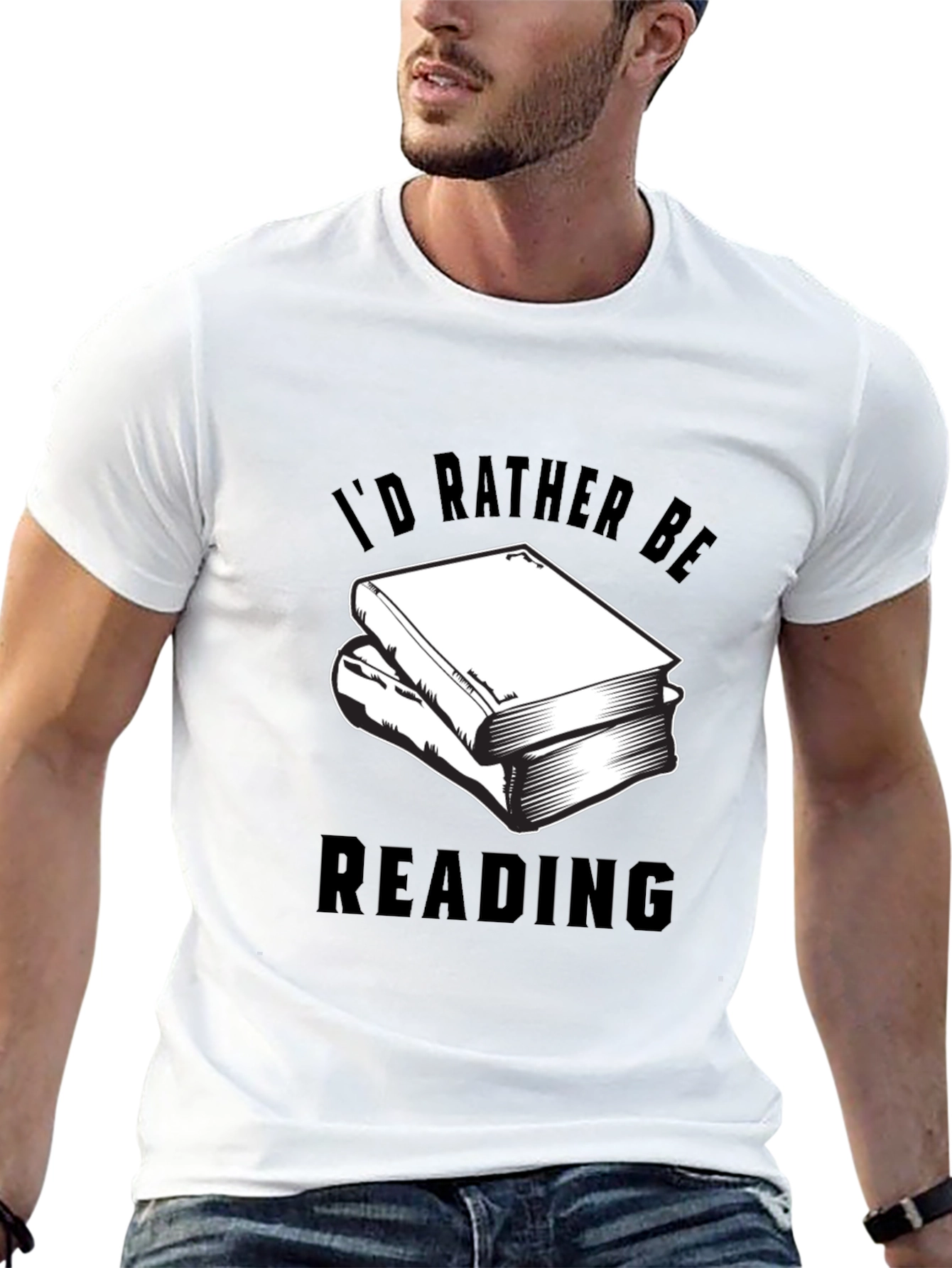 Black I'd Rather Be Reading Graphic Tee view 13