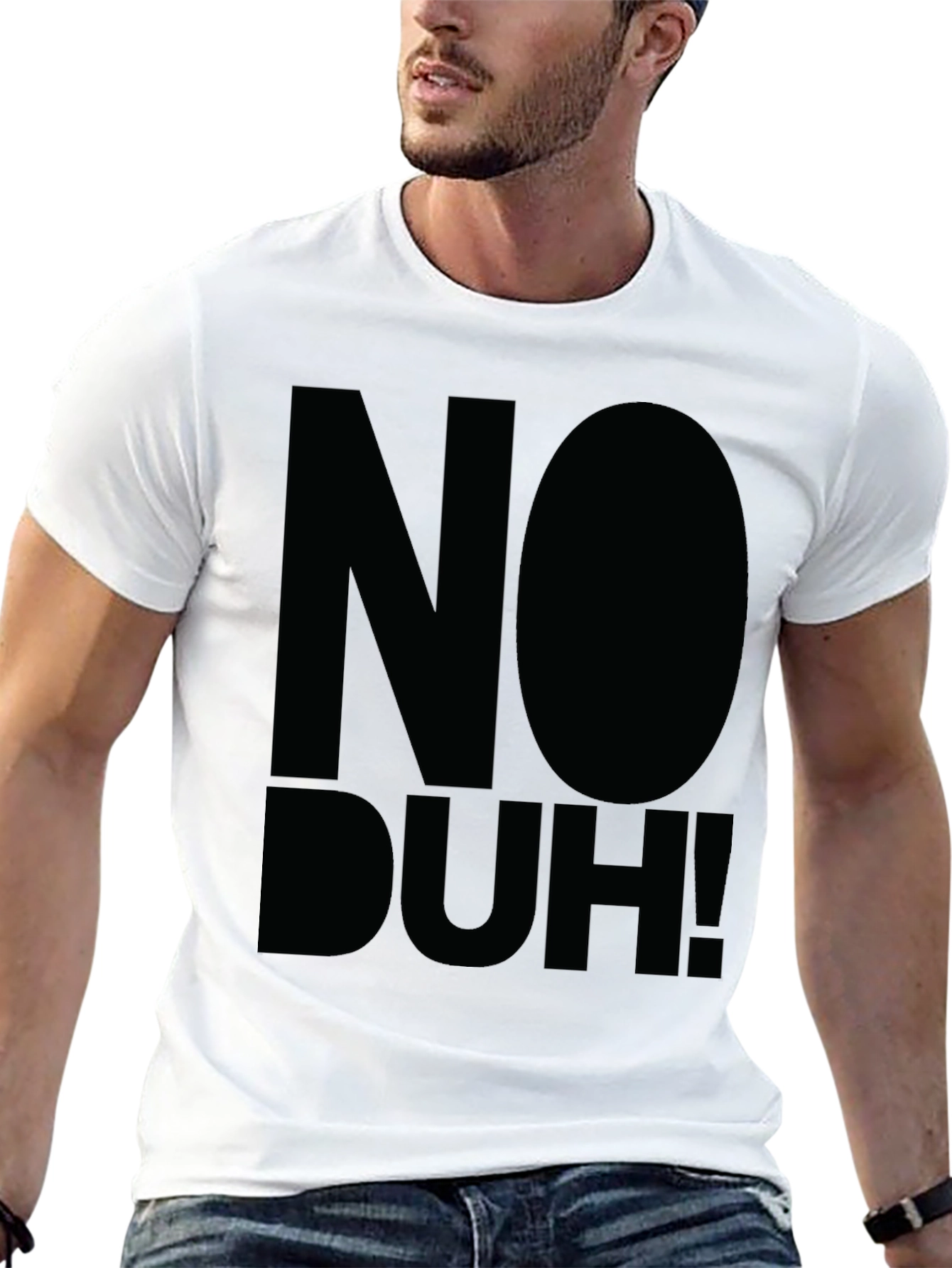 Black No Duh! Graphic Tee - Bold Statement T-Shirt view 13