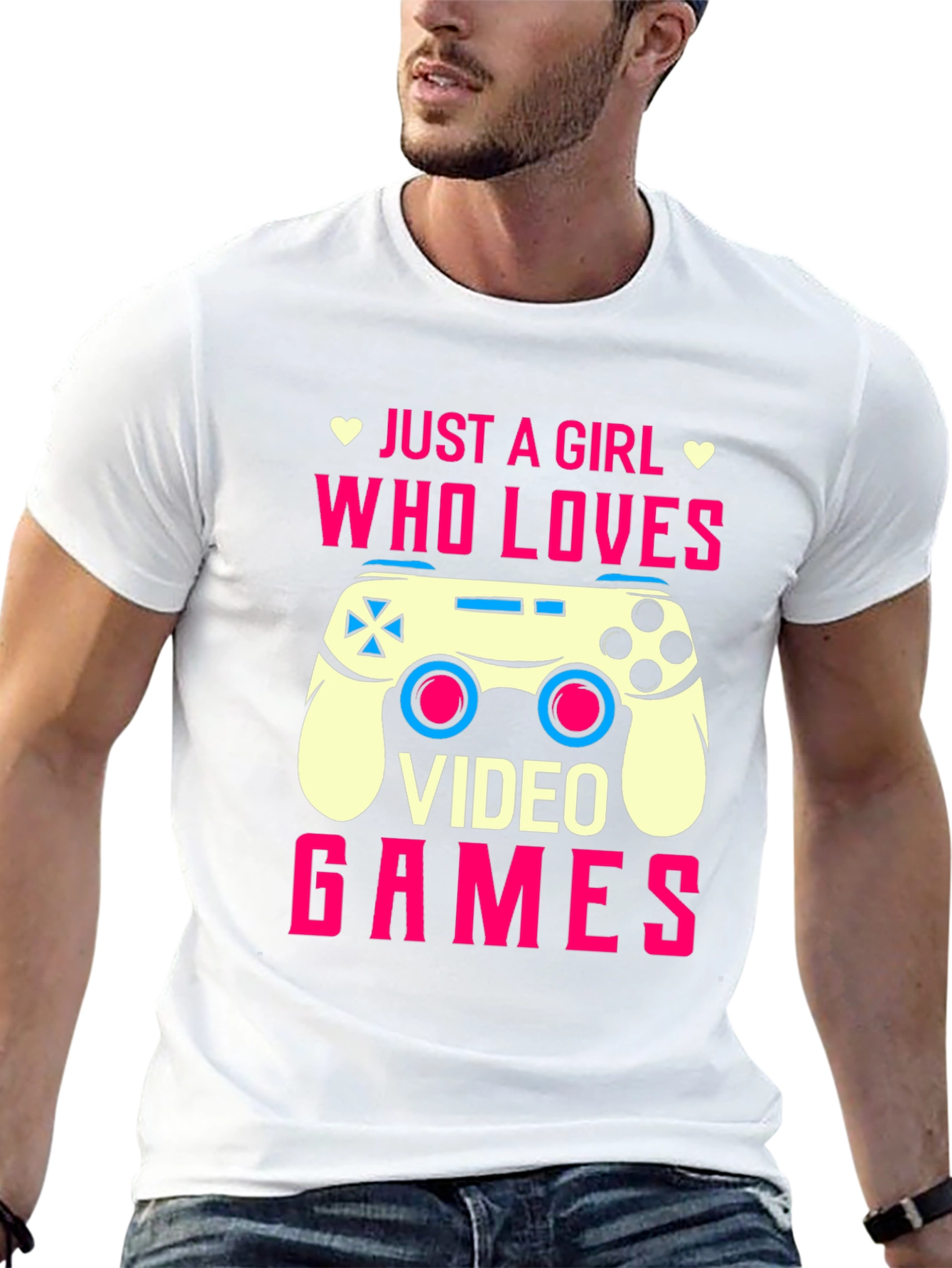 Black Just A Girl Who Loves Video Games T-Shirt view 13