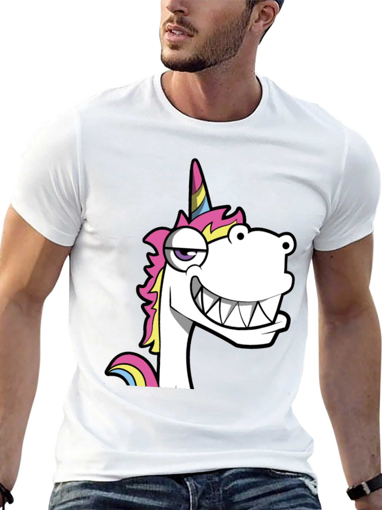 Black Funny Unicorn Graphic Black T-Shirt view 13