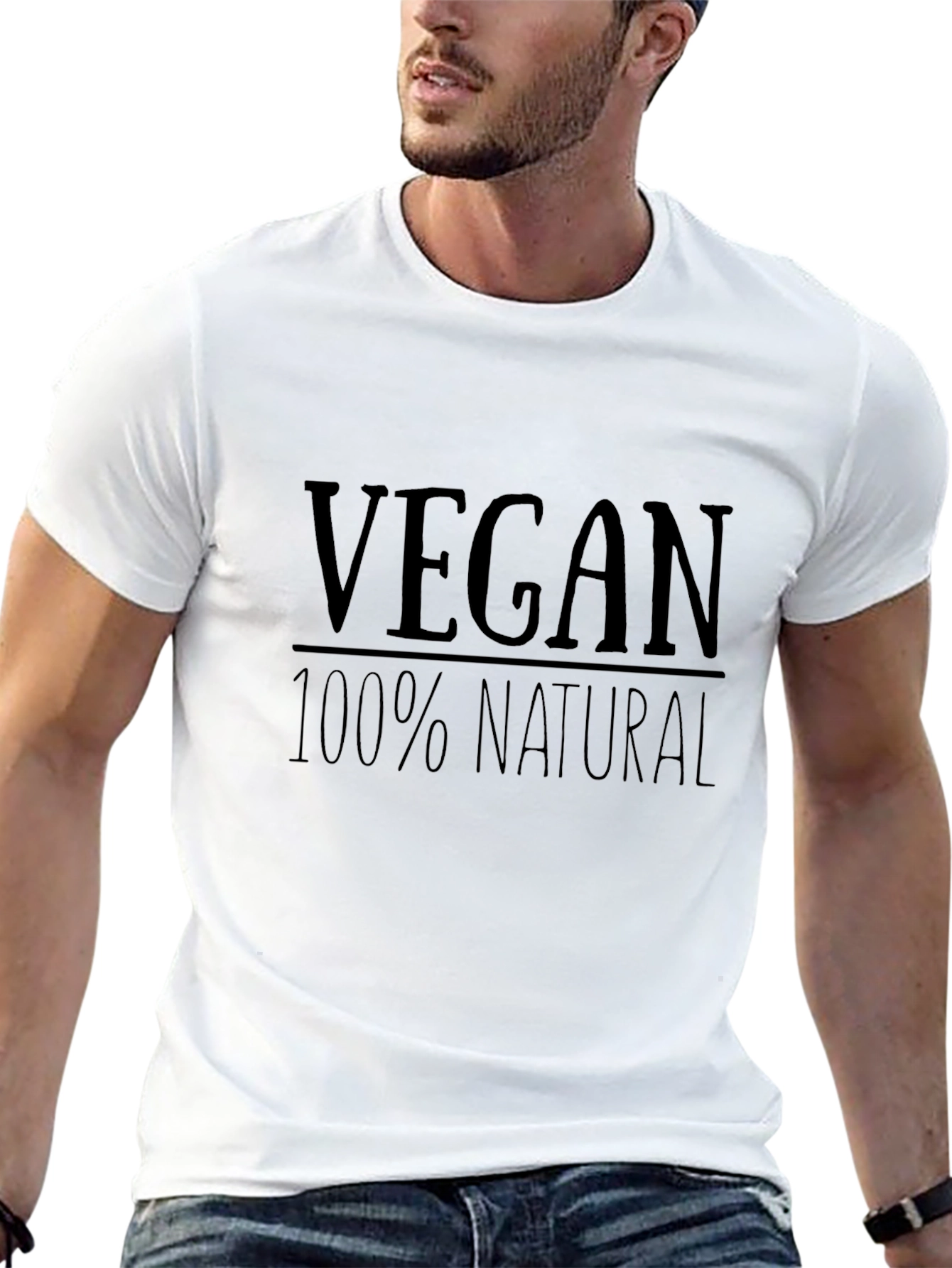 Black Vegan 100% Natural Black T-Shirt view 13
