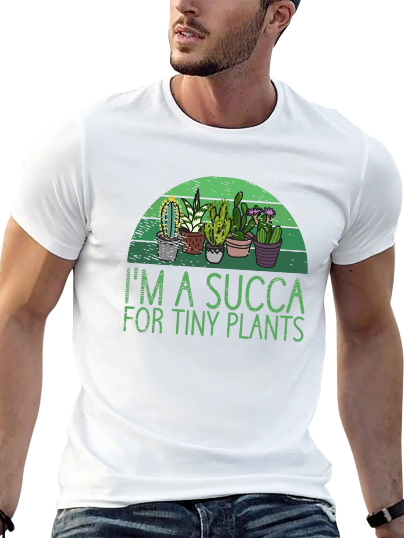 Black I'm a SUCCA for Tiny Plants Graphic T-Shirt view 13