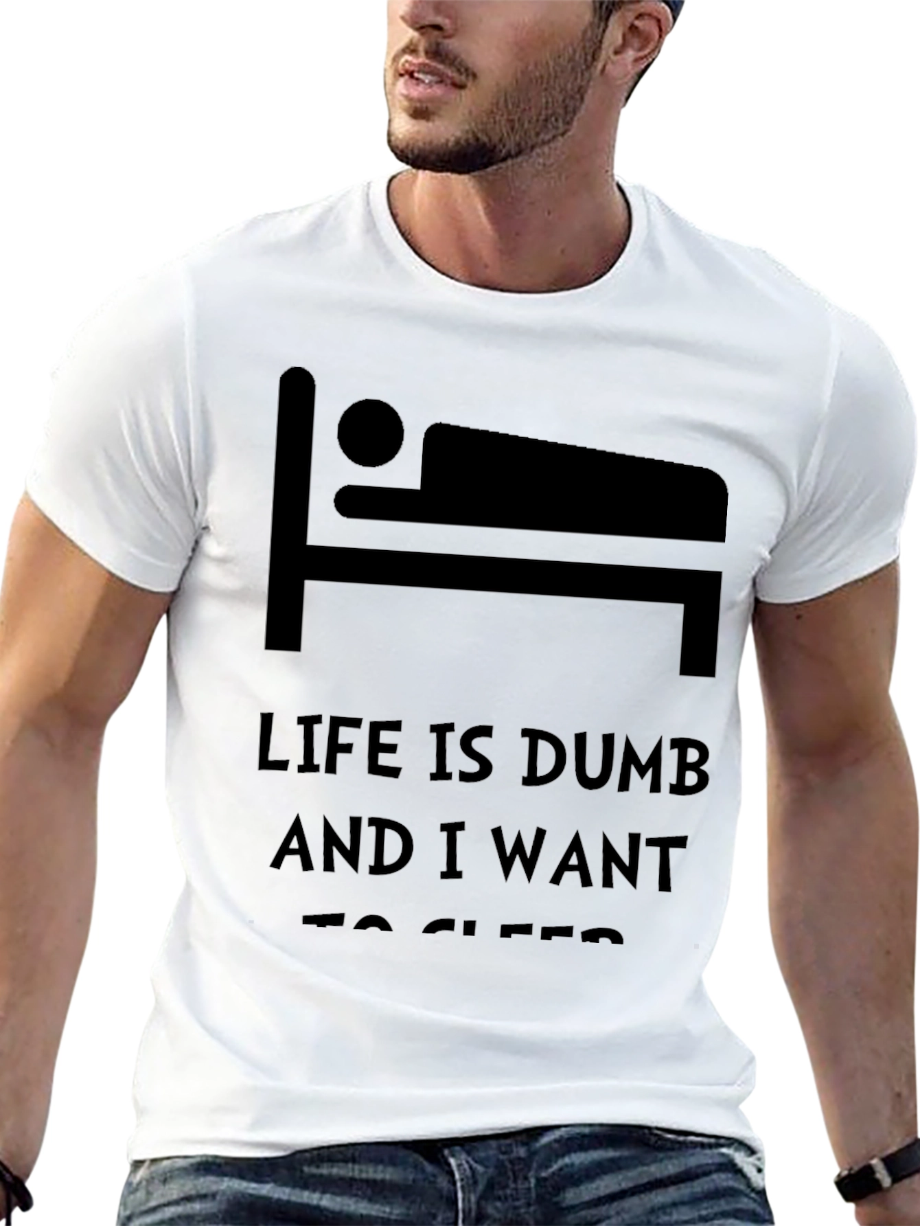 Black Life is Dumb - Funny Sleep T-Shirt view 13