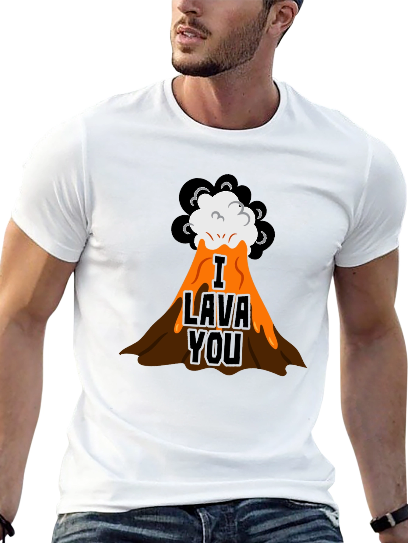 Black I Lava You Graphic Tee - Trendy Volcano Design view 13