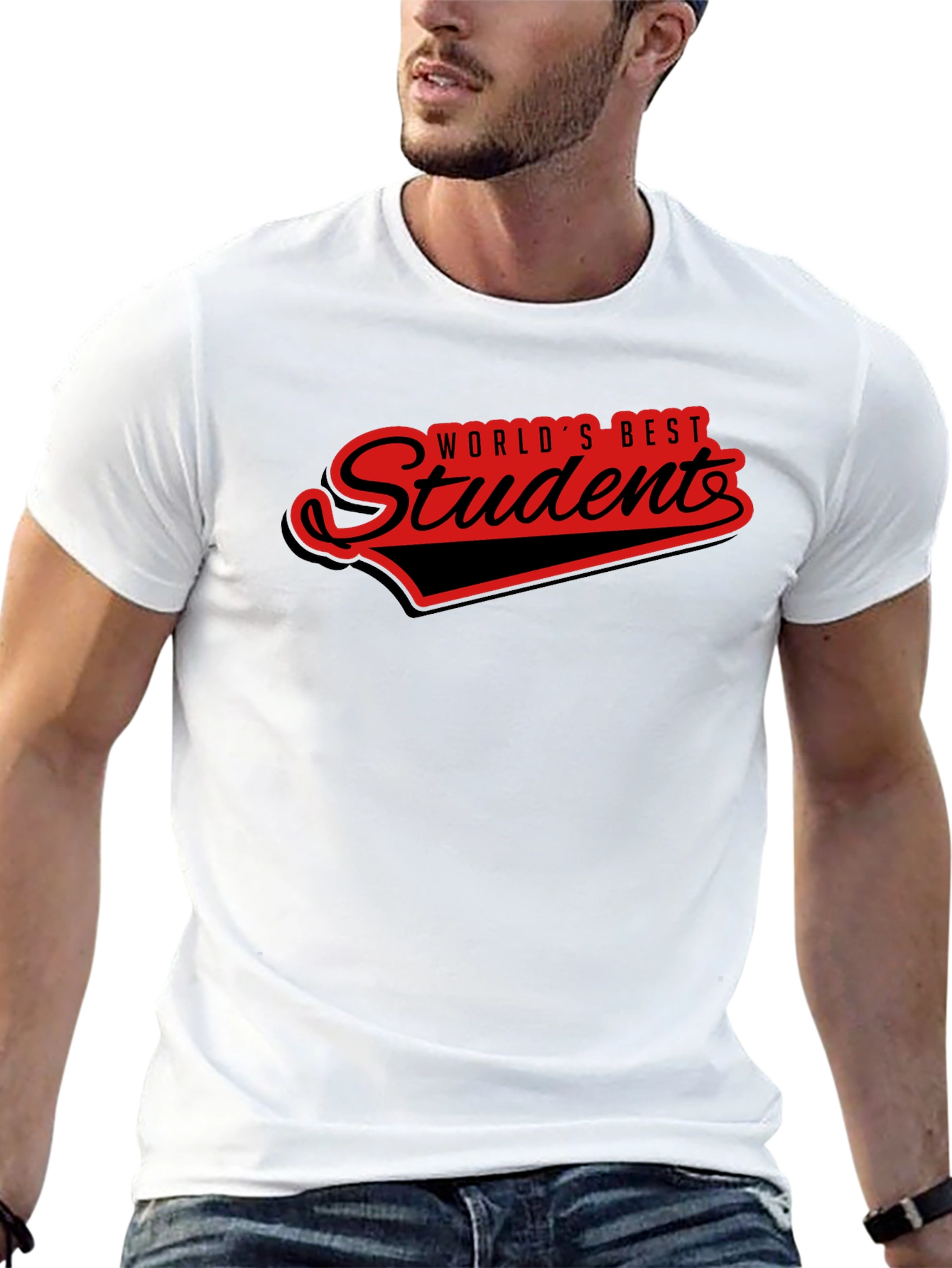 Black World's Best Student T-Shirt - Black view 13