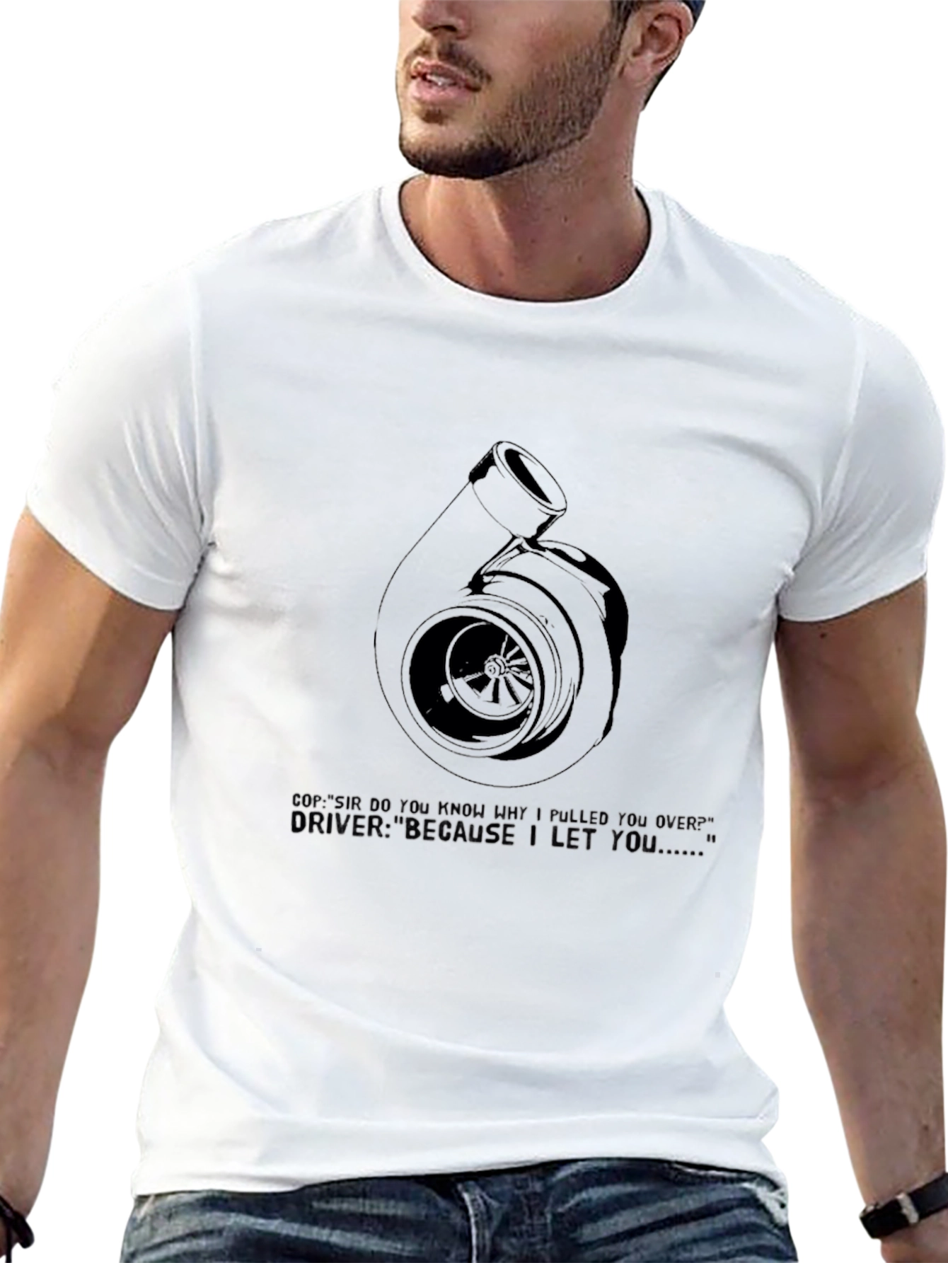 Black Turbo T-Shirt - Funny Car Enthusiast Tee view 13