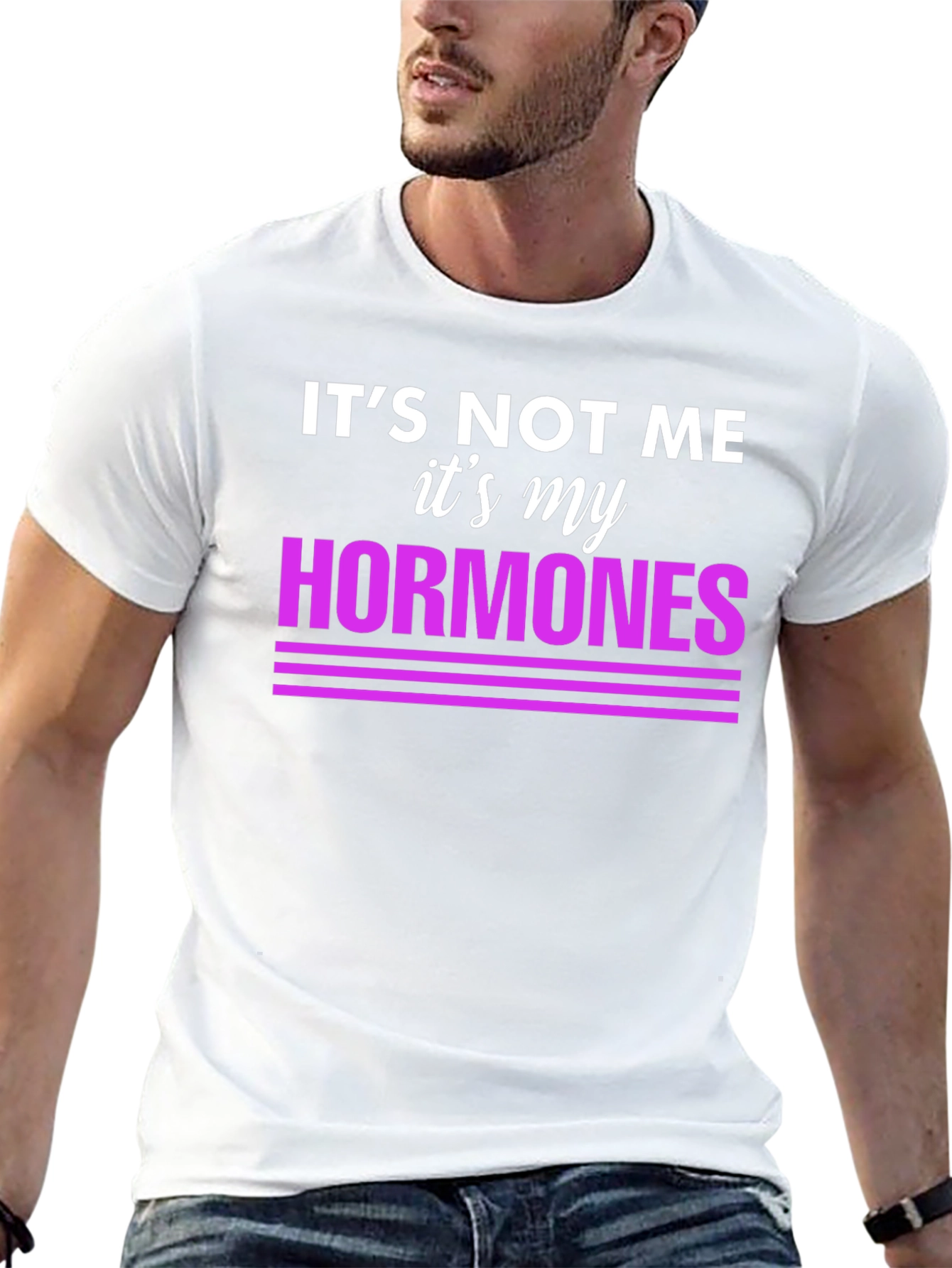 Black It's Not Me, It's My Hormones Funny T-Shirt view 13