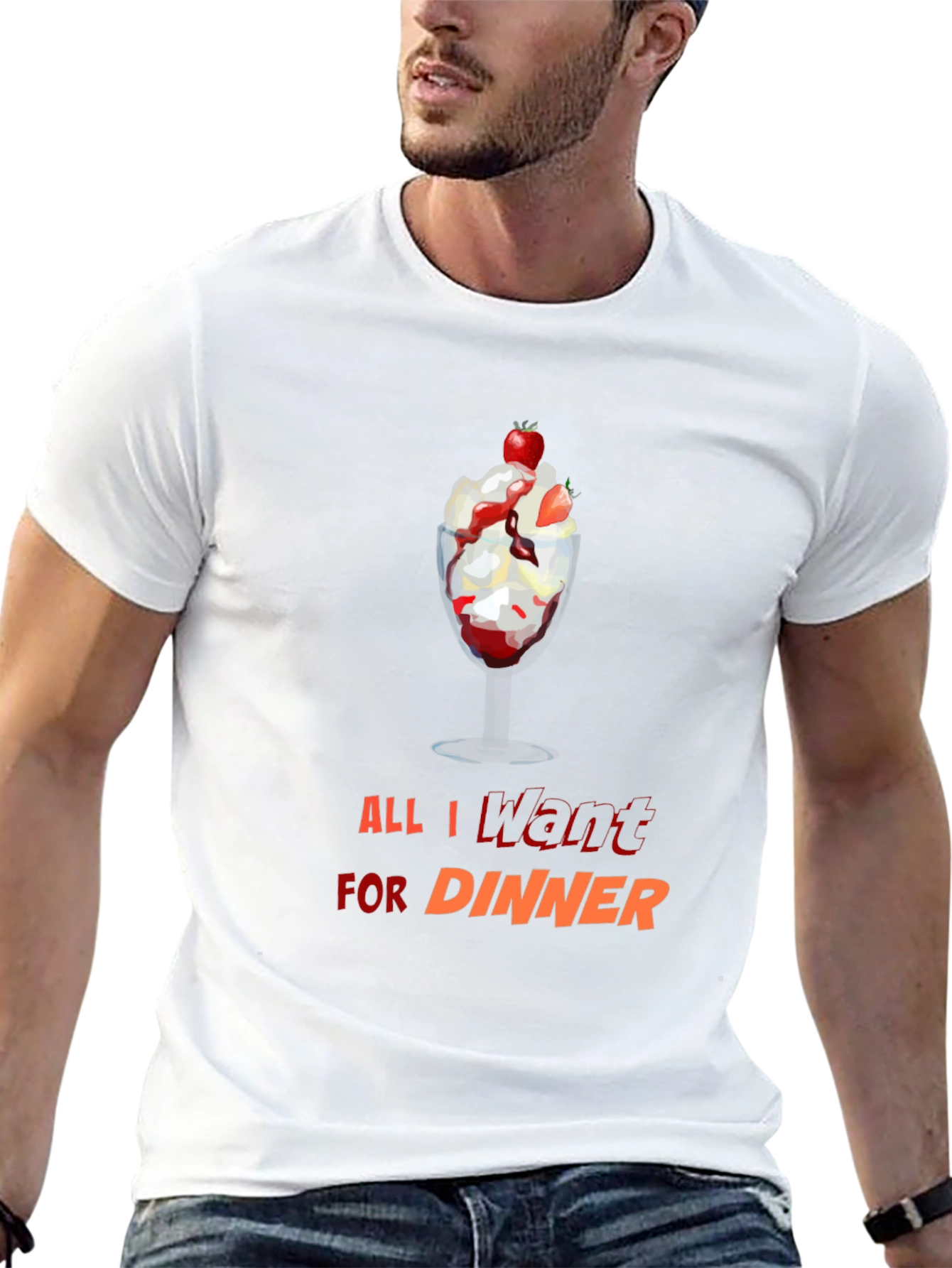 Black Dessert Lover T-Shirt - All I Want For Dinner view 13