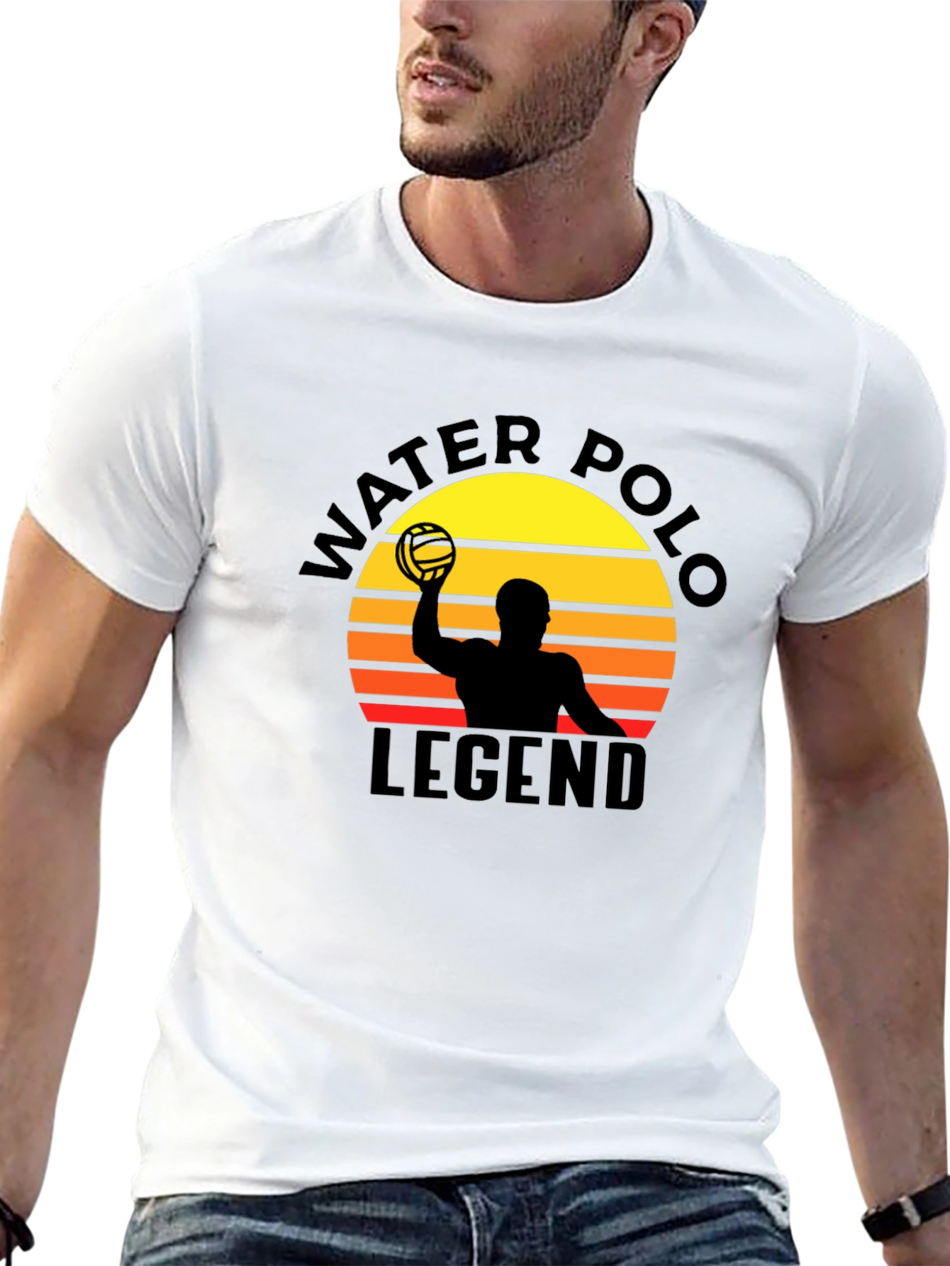 Black Water Polo Legend Graphic Tee - Sunset Design view 13