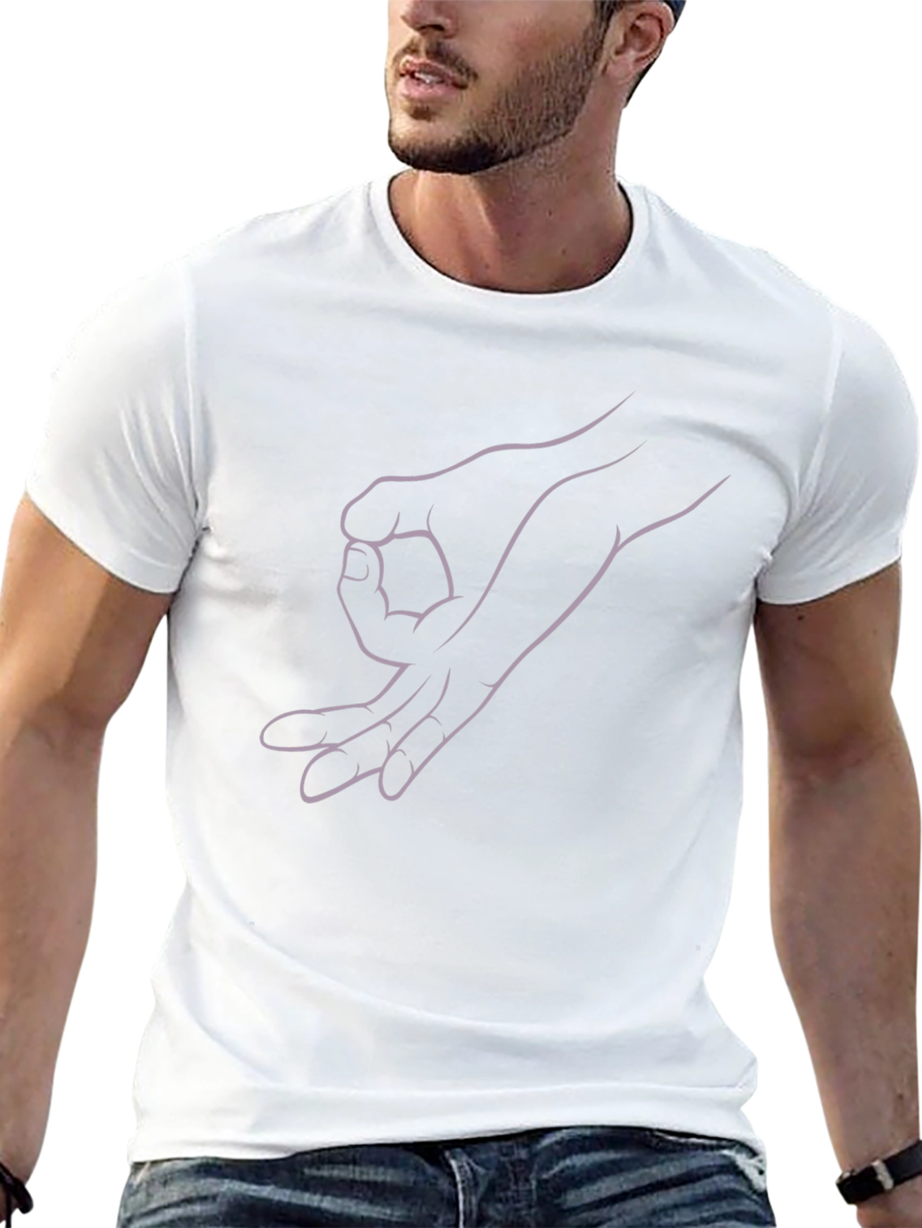 Black Got Em! Black T-Shirt with Funny Finger Game Design view 13