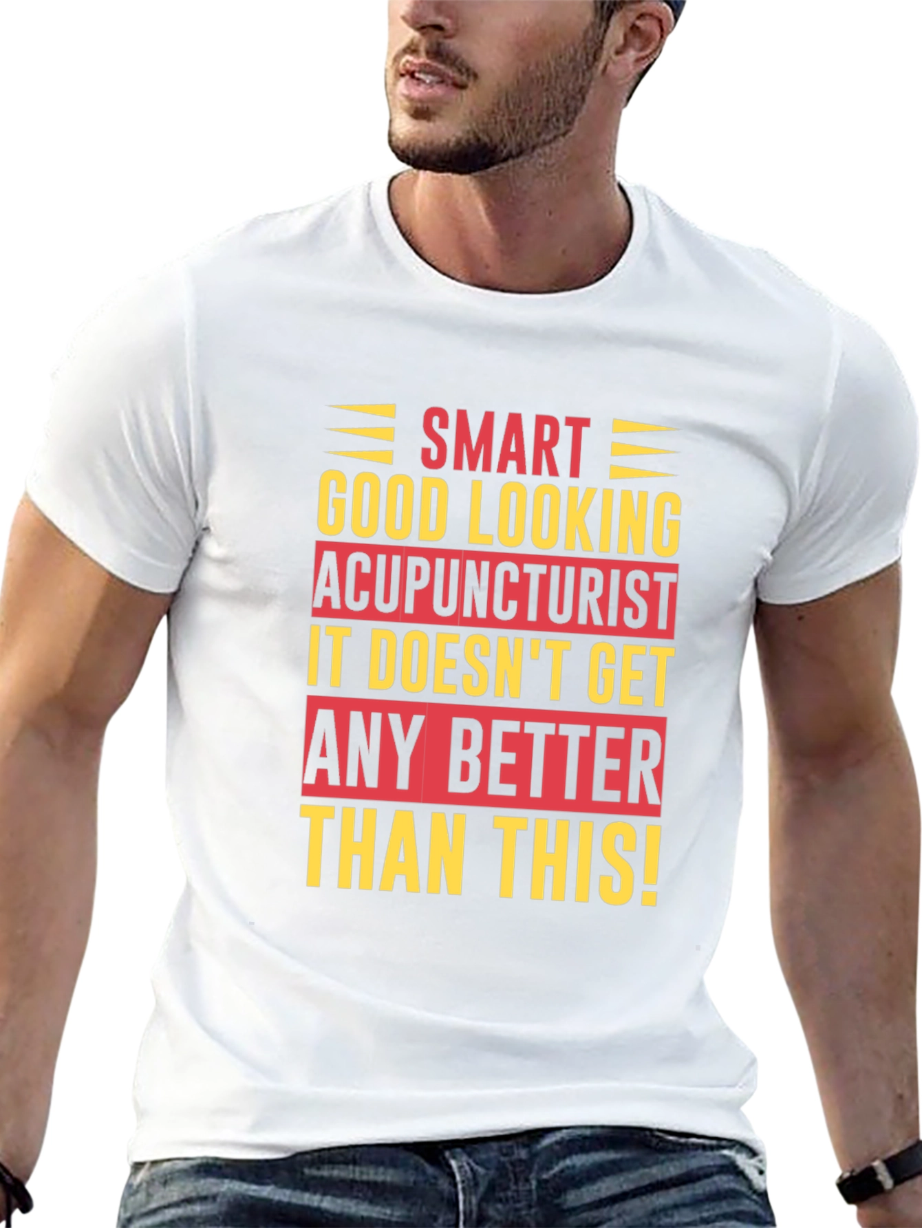 Black Smart Good Looking Acupuncturist T-Shirt view 13