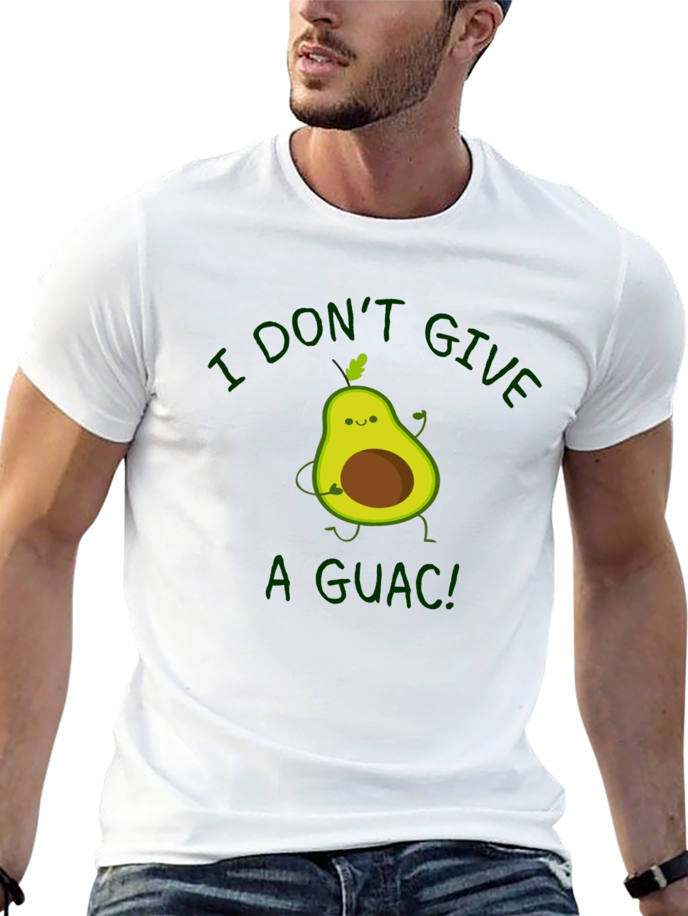 Black I Don't Give a Guac! Avocado Graphic T-Shirt view 13