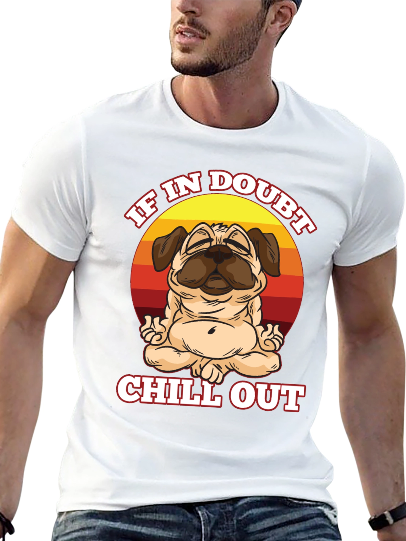 Black Chill Out Pug T-Shirt - Zen Dog Tee view 13
