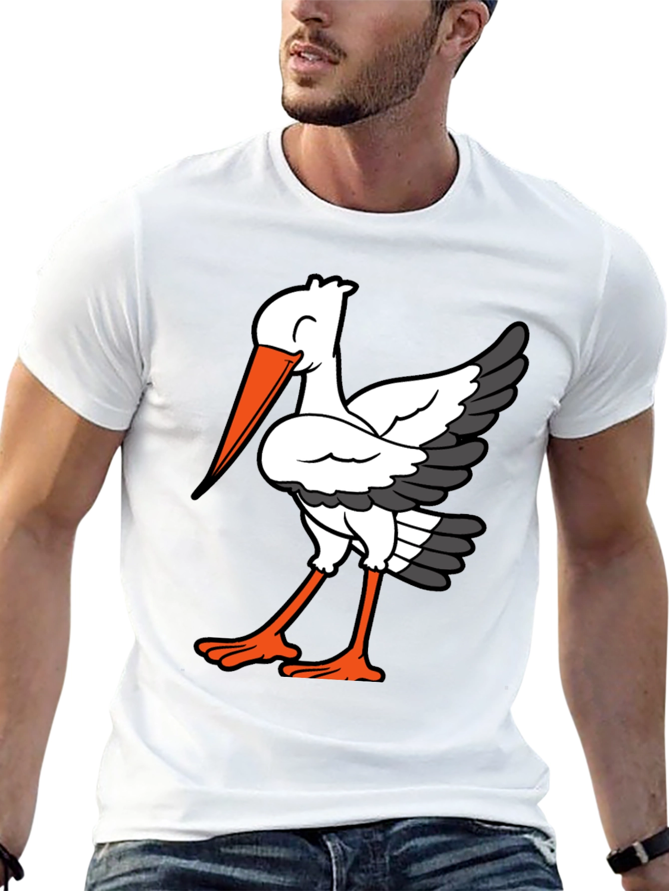 Black Stork Graphic Tee - Casual Comfort T-Shirt view 13
