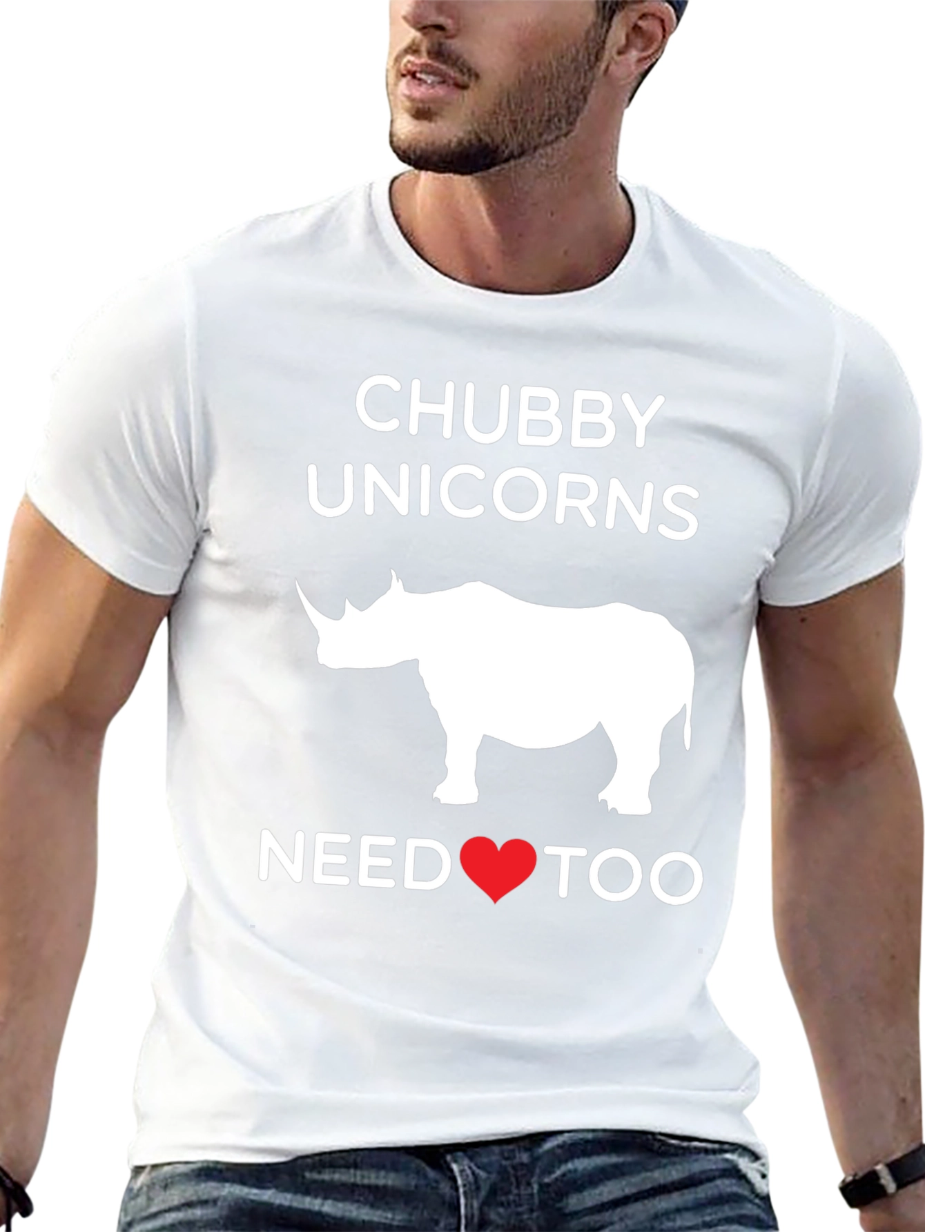 Black Chubby Unicorns Need Love T-Shirt, Funny Graphic Tee view 13