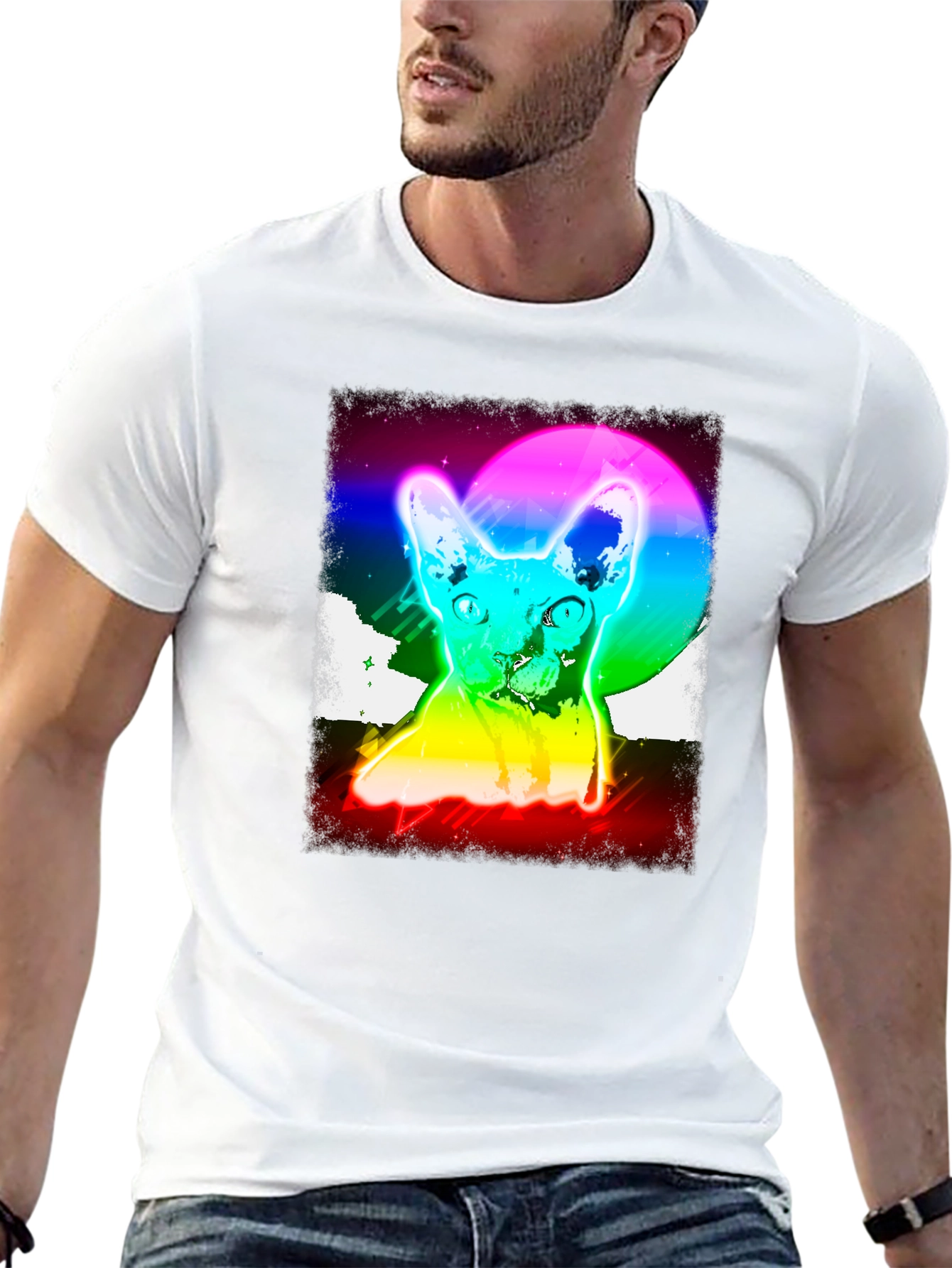 Black Retro Cat Graphic Tee view 13