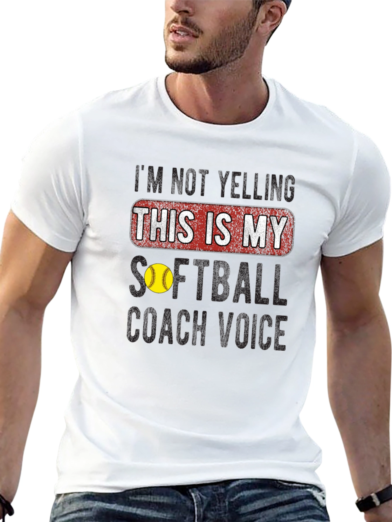 Black Softball Coach Voice T-Shirt view 13