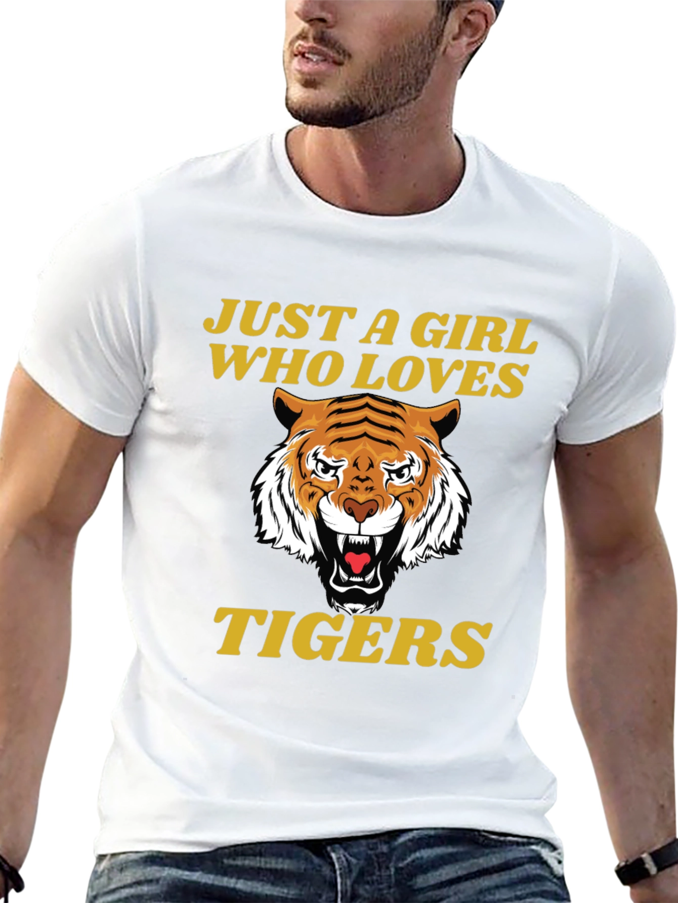 Black Just A Girl Who Loves Tigers T-Shirt view 13