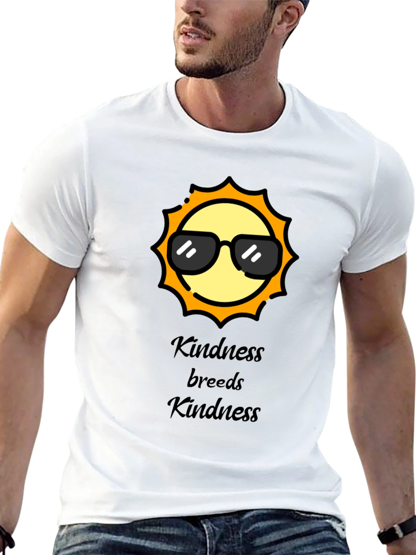 Black Kindness Breeds Kindness Black T-Shirt view 13