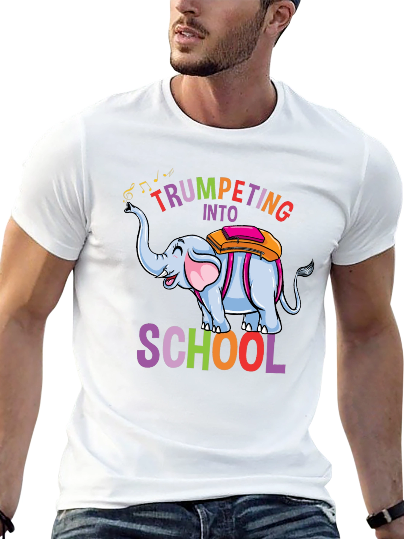 Black Trumpeting Into School Graphic Tee view 13
