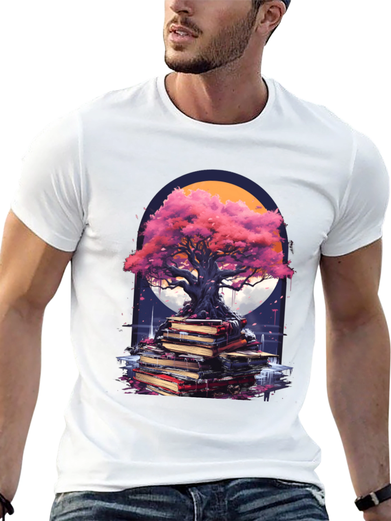 Black Enlightenment Tree on Books T-Shirt view 13