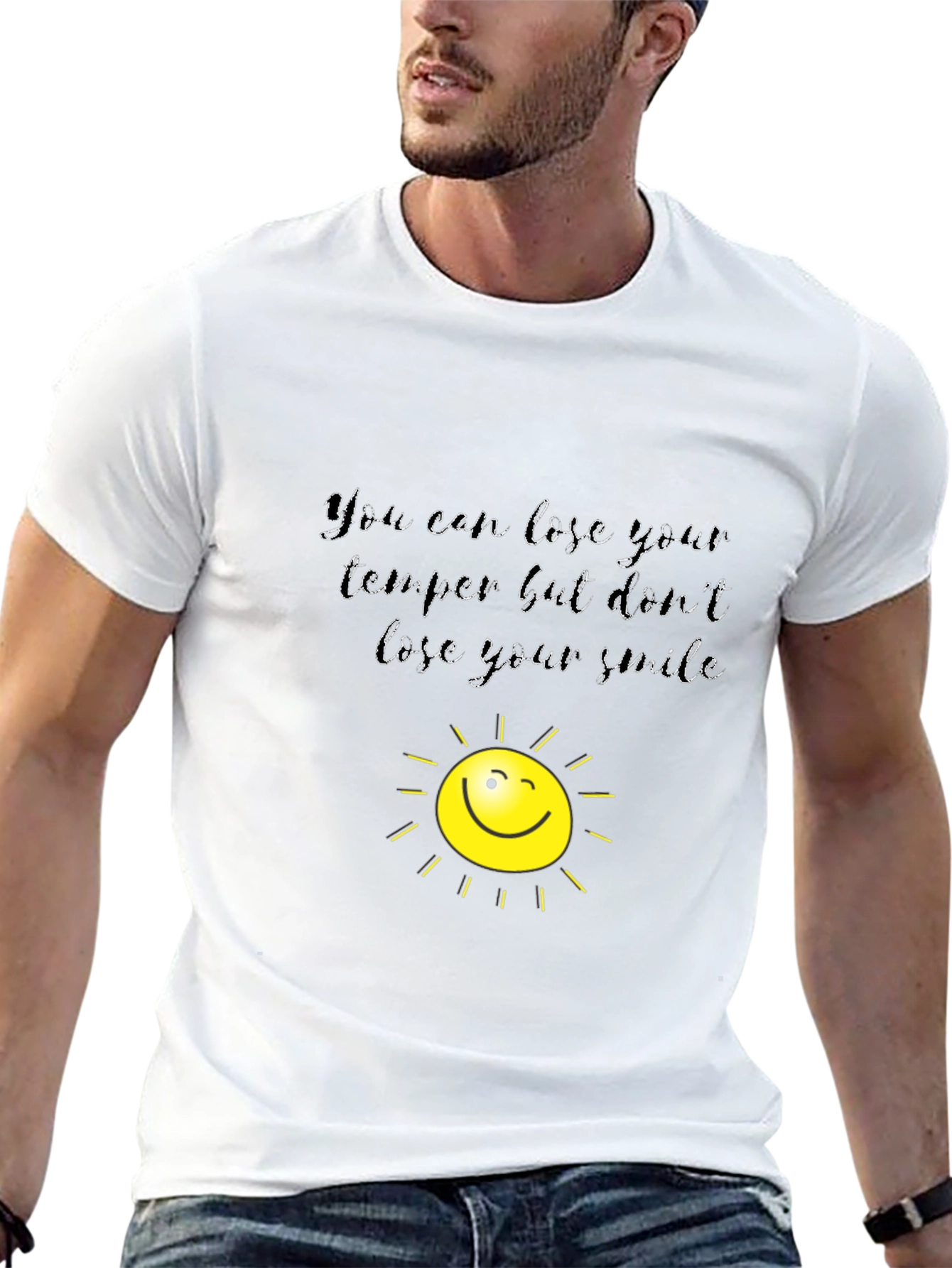 Black Lose Your Temper, Keep Your Smile T-Shirt view 13