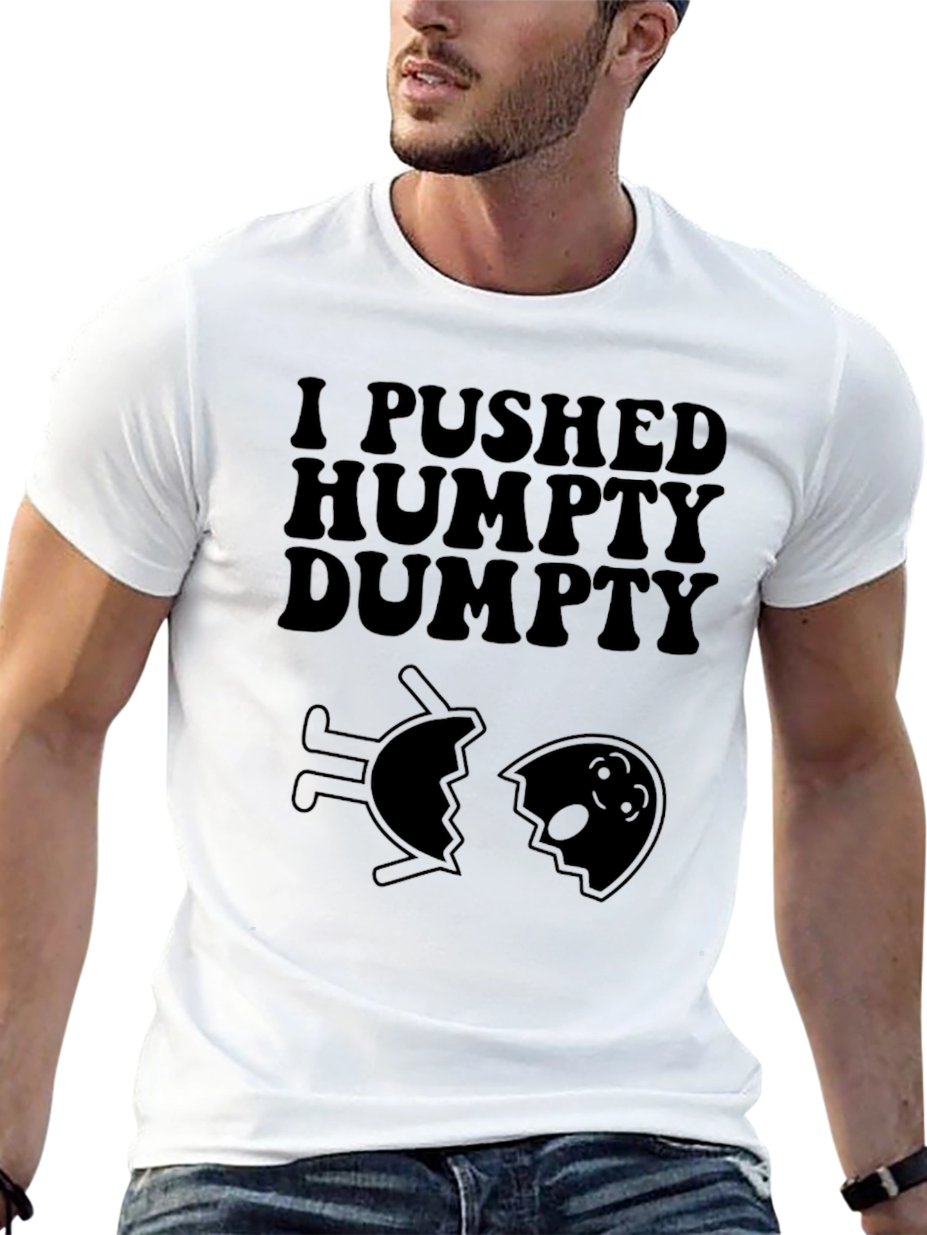 Black I Pushed Humpty Dumpty Graphic T-Shirt view 13